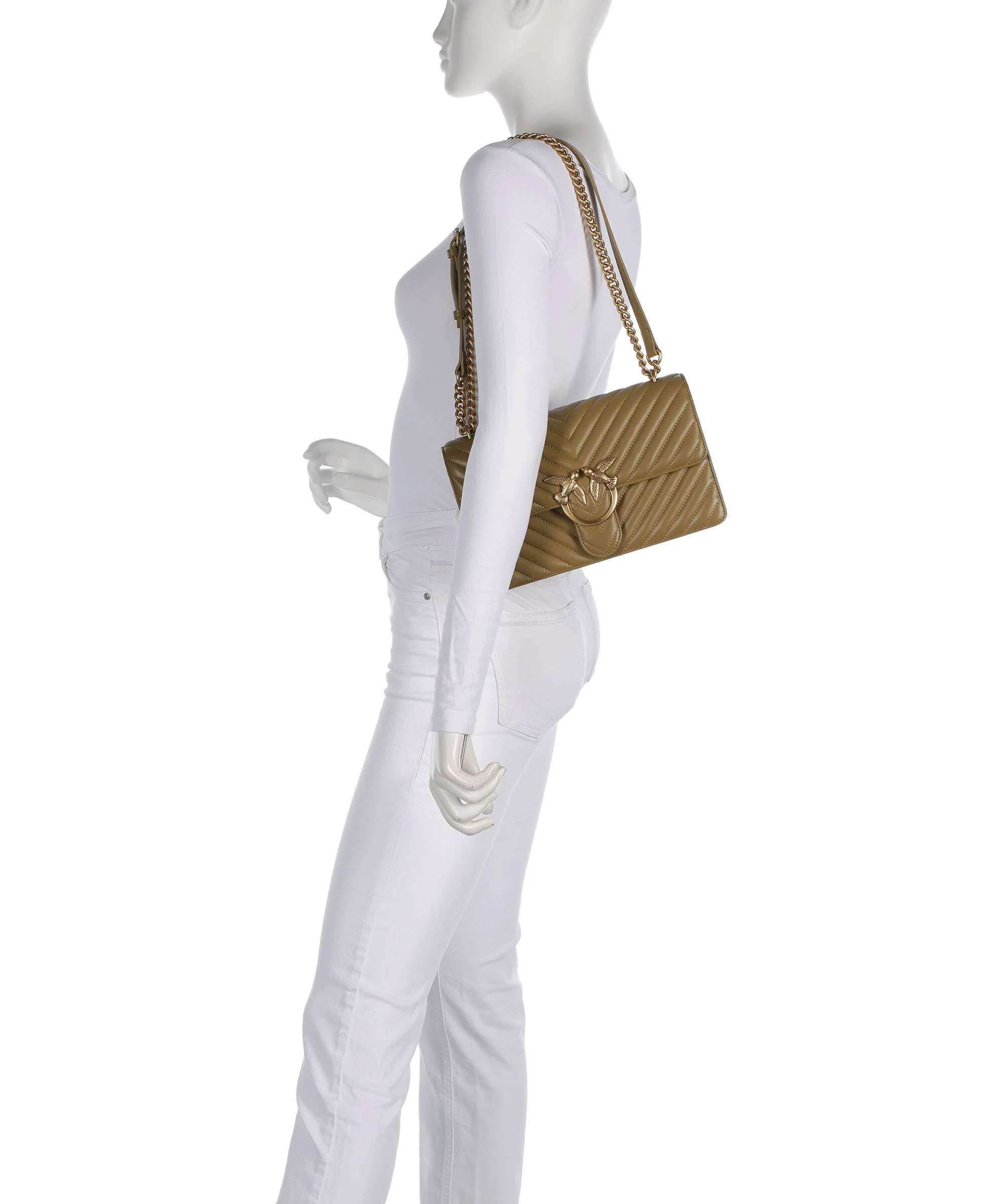 Pinko Love One Classic Shoulder bag verde canguro/antique gold - Image 4
