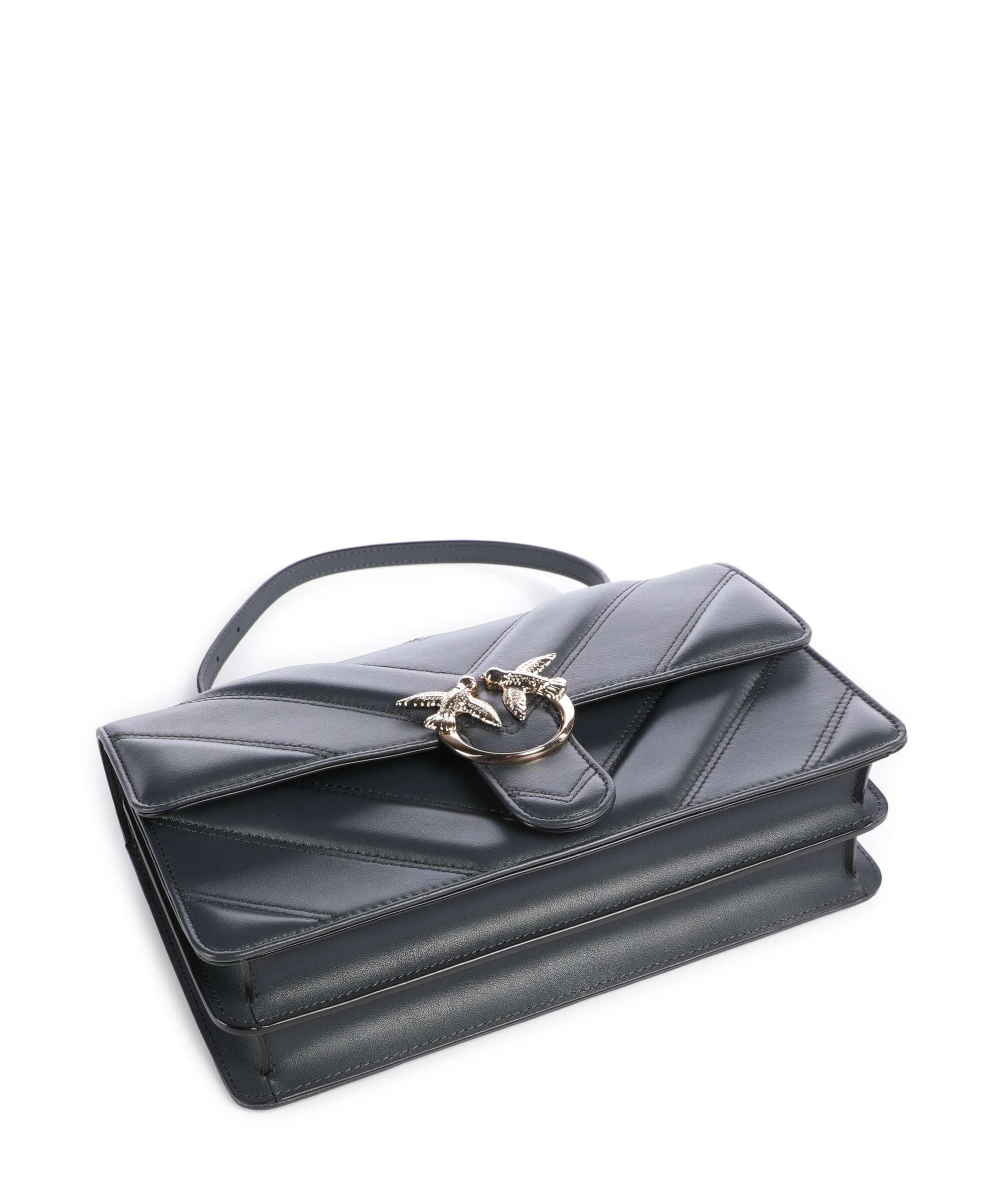 Pinko Love One Classic Shoulder bag grigio asfalto/oro mordore - Image 5