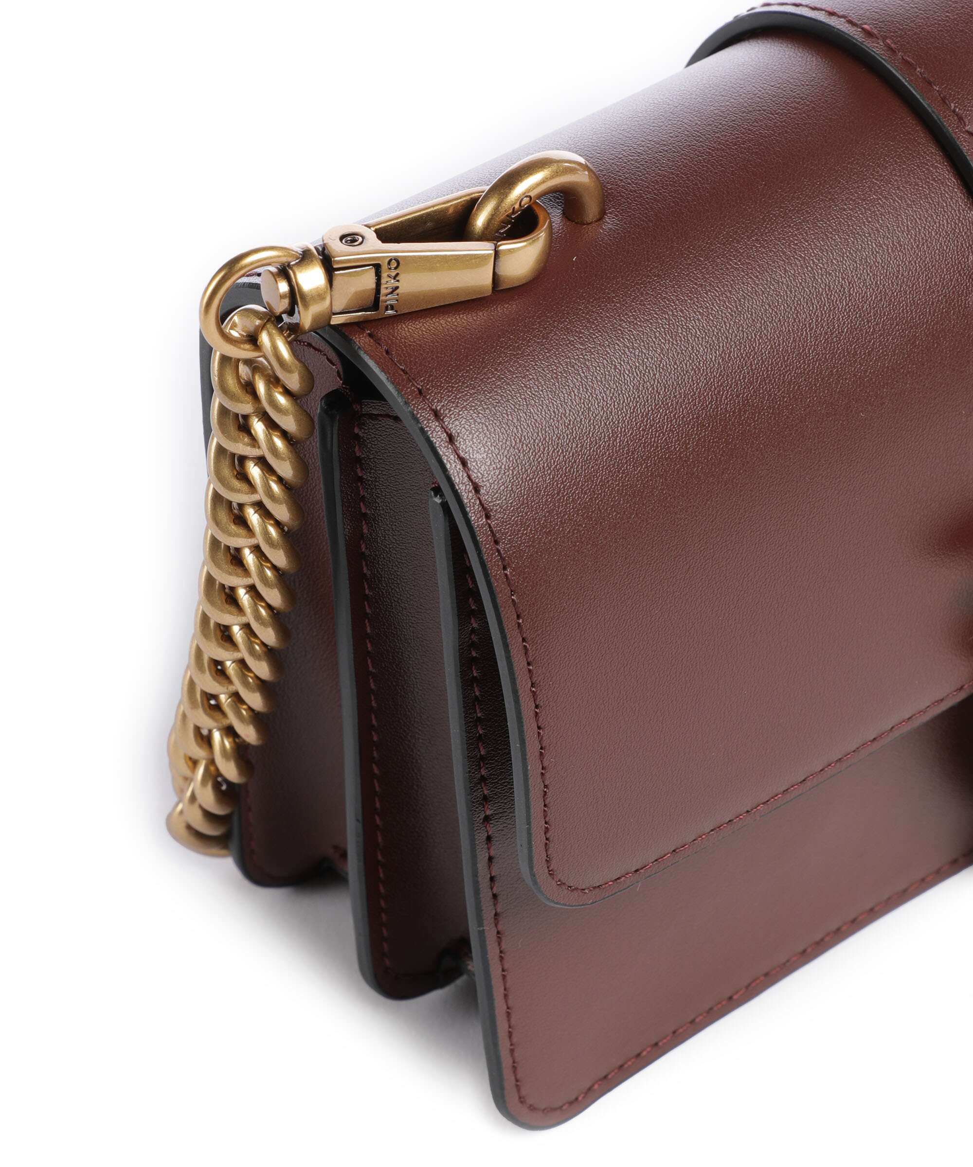Pinko Love One Mini Crossbody bag burgundy wine/antique gold - Image 4