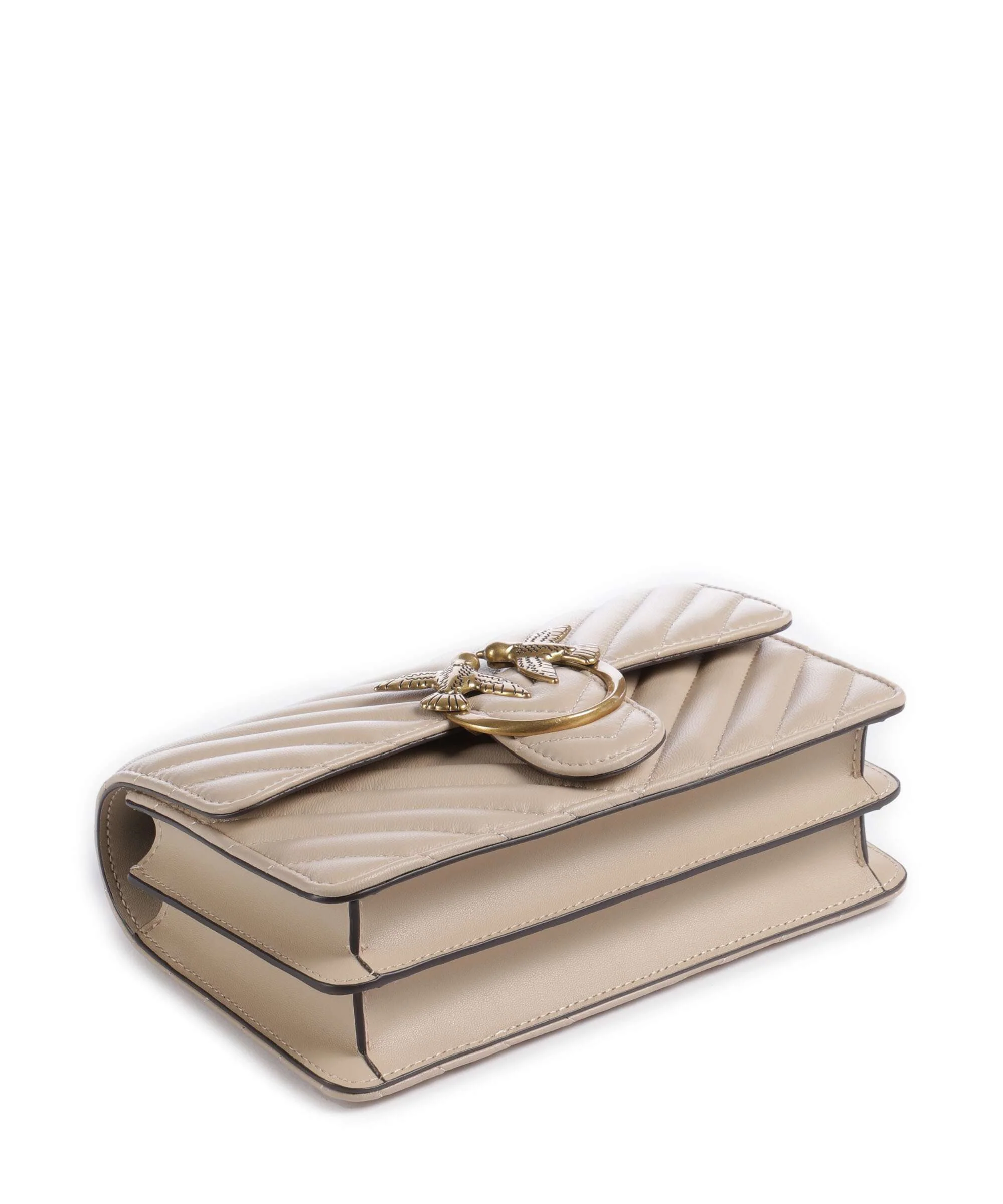 Pinko Love One Mini Shoulder bag beige/grigio fumo/antique gold - Image 6