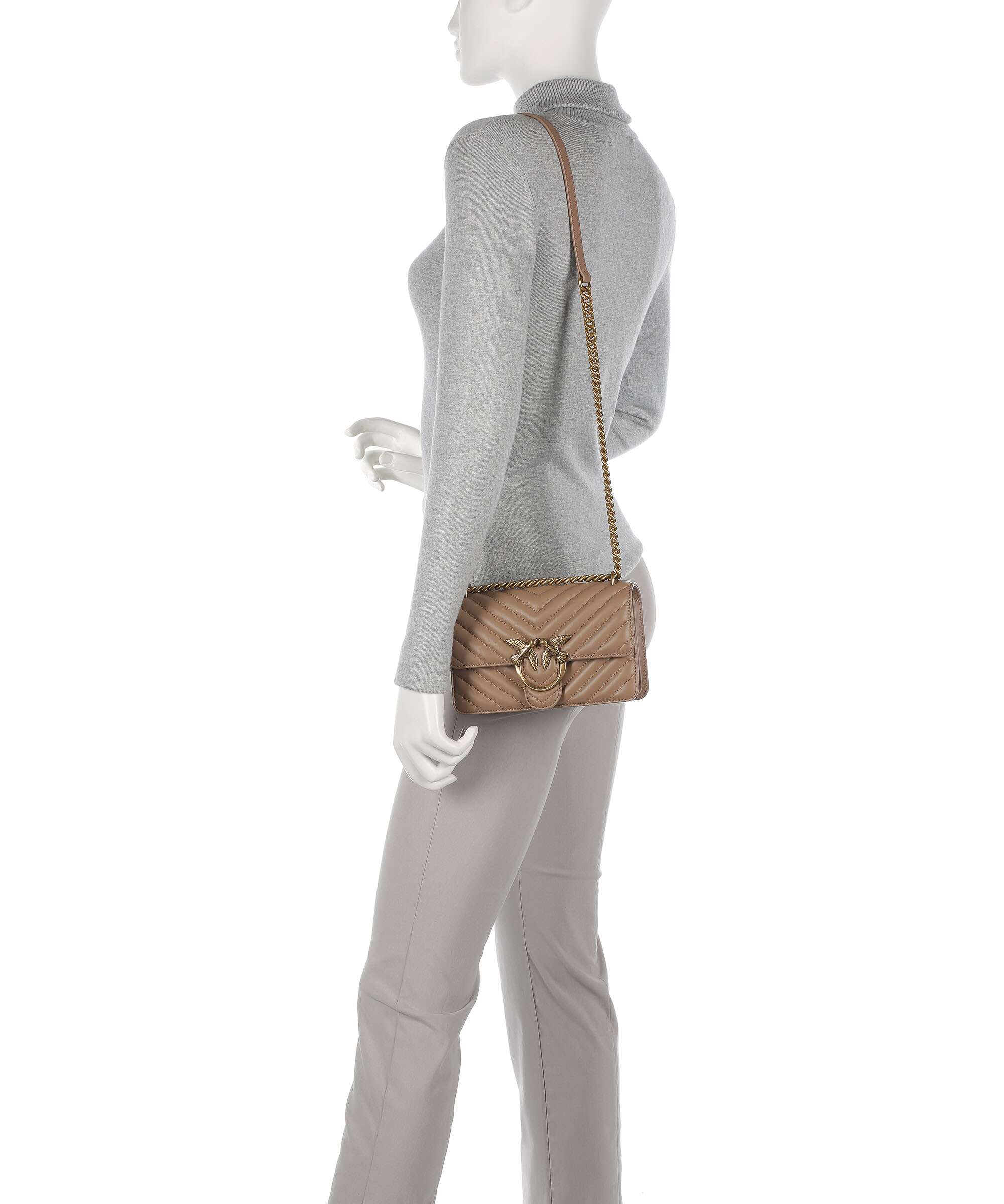Pinko Love One Mini Shoulder bag biscotto zenzero/antique gold - Image 3