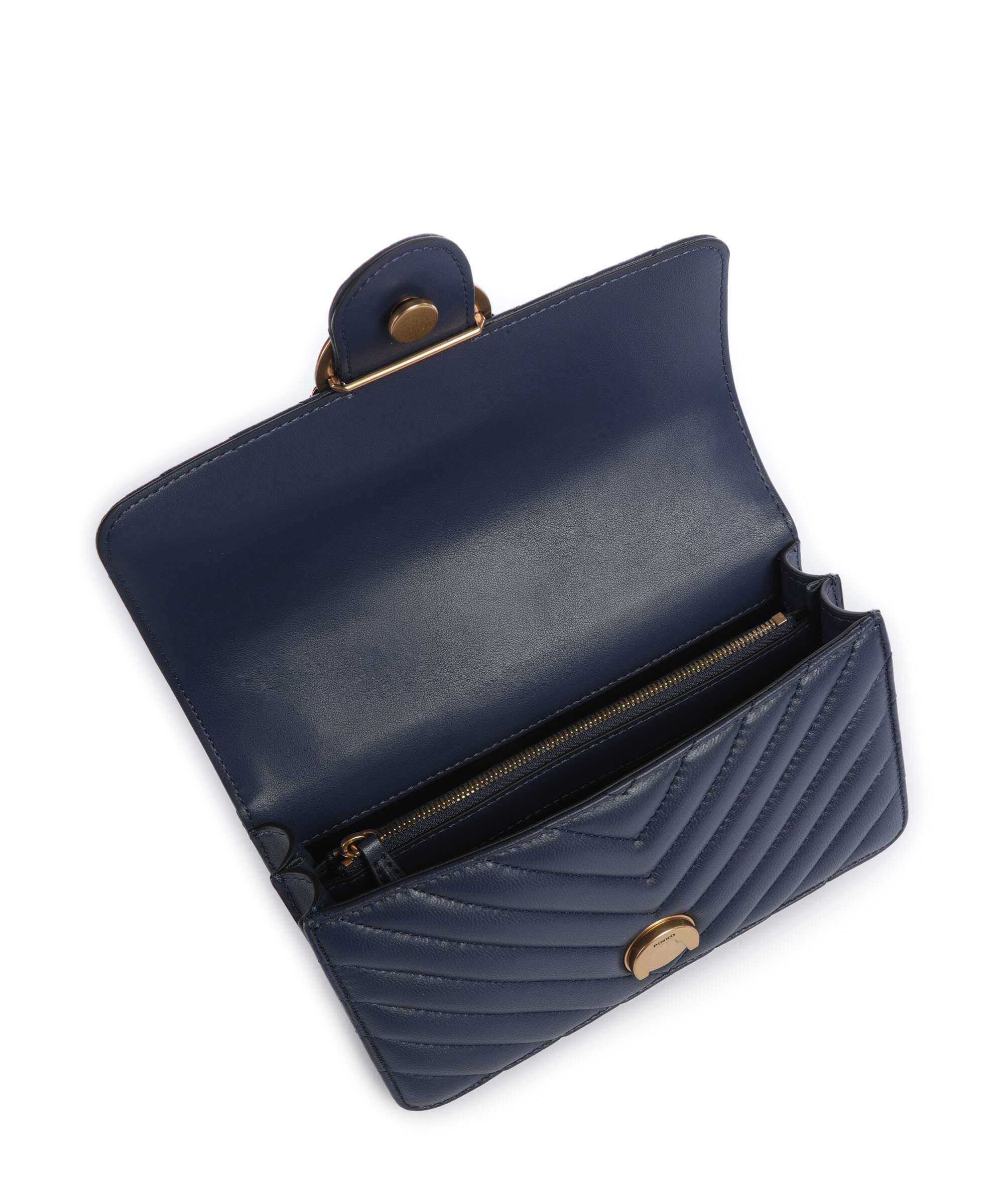 Pinko Love One Mini Shoulder bag blu indaco ombroso/antique gold - Image 7