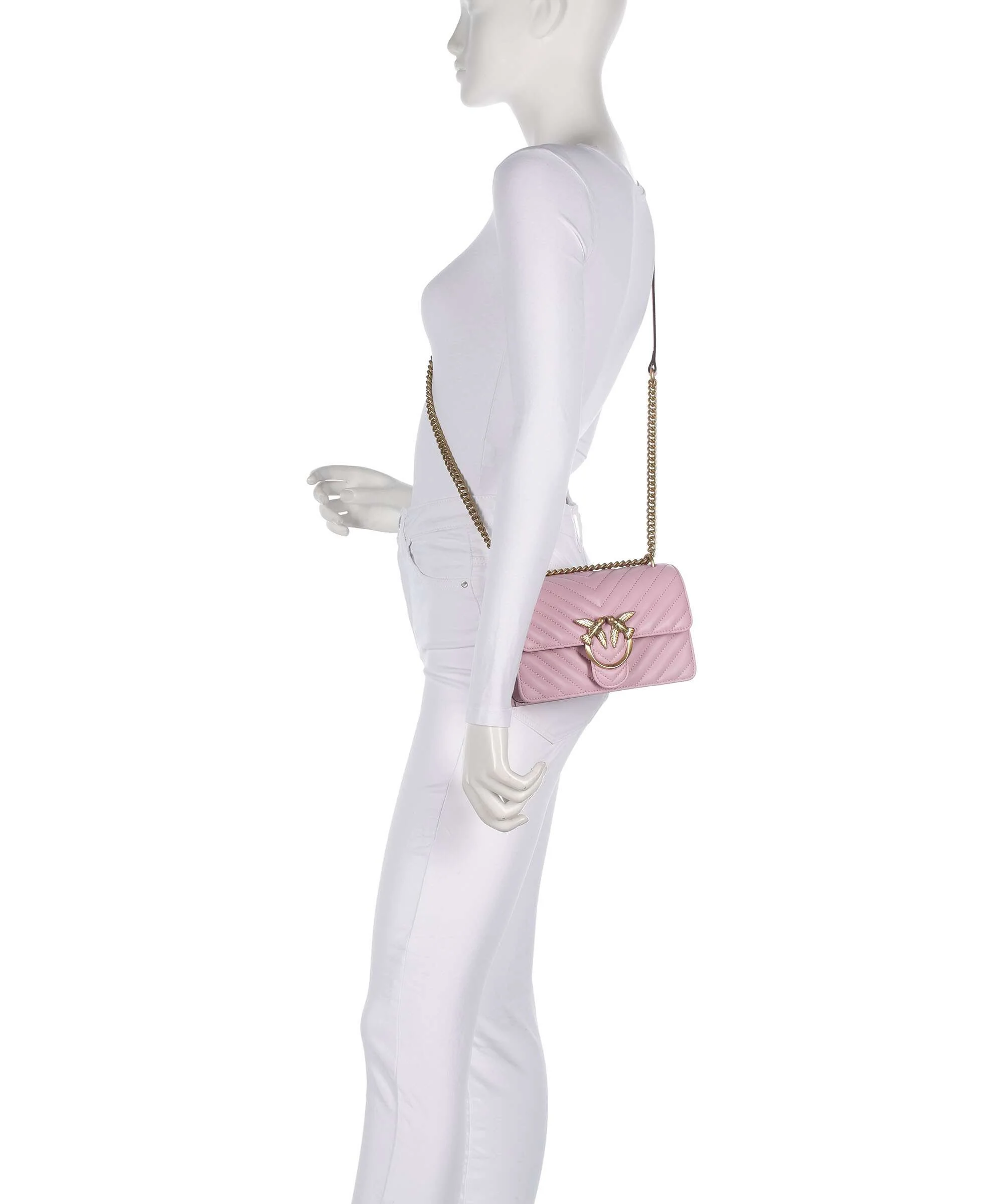 Pinko Love One Mini Shoulder bag rosa chiaro/antique gold - Image 3