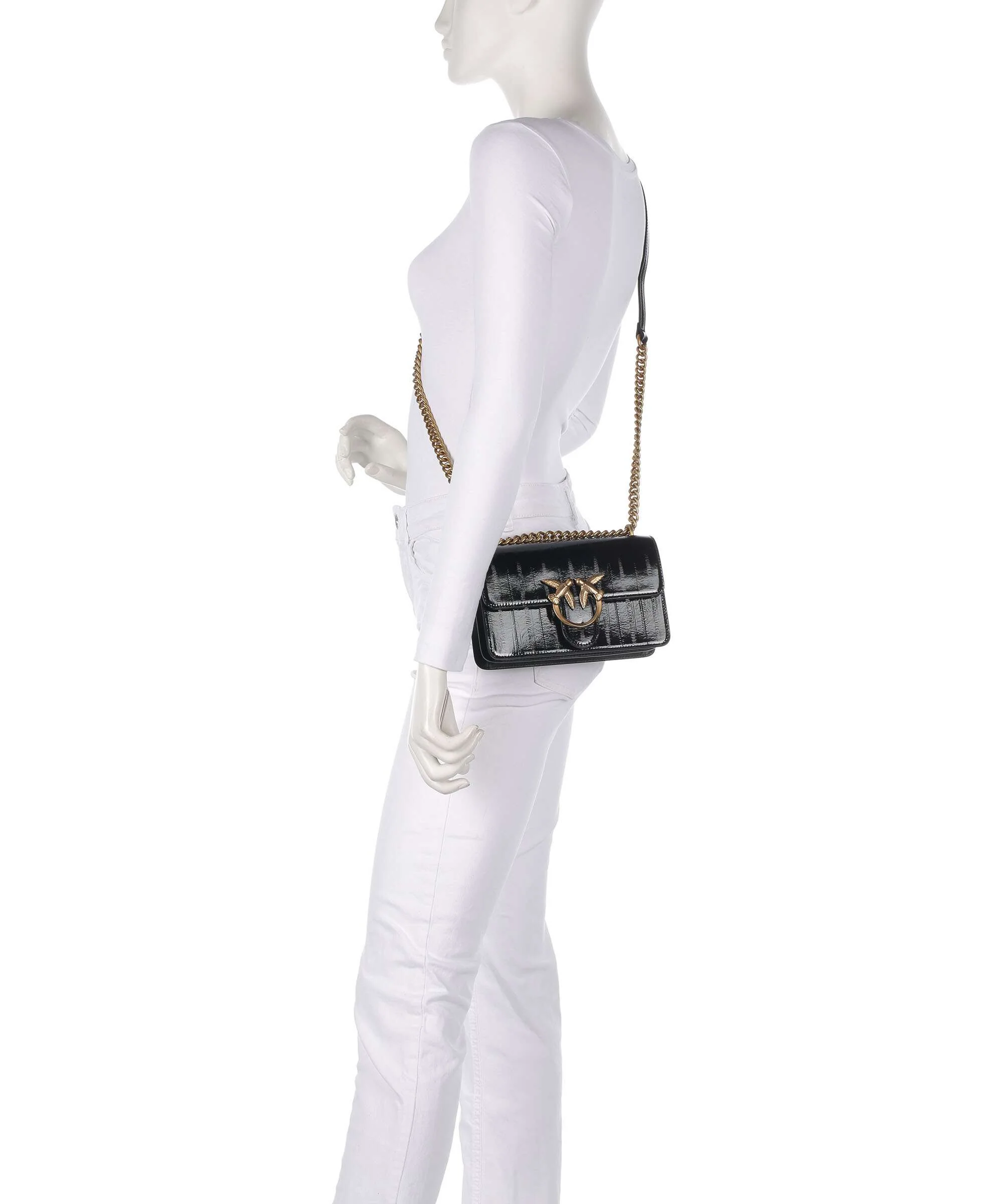 Pinko Love One Mini Shoulder bag nero/antique gold - Image 3