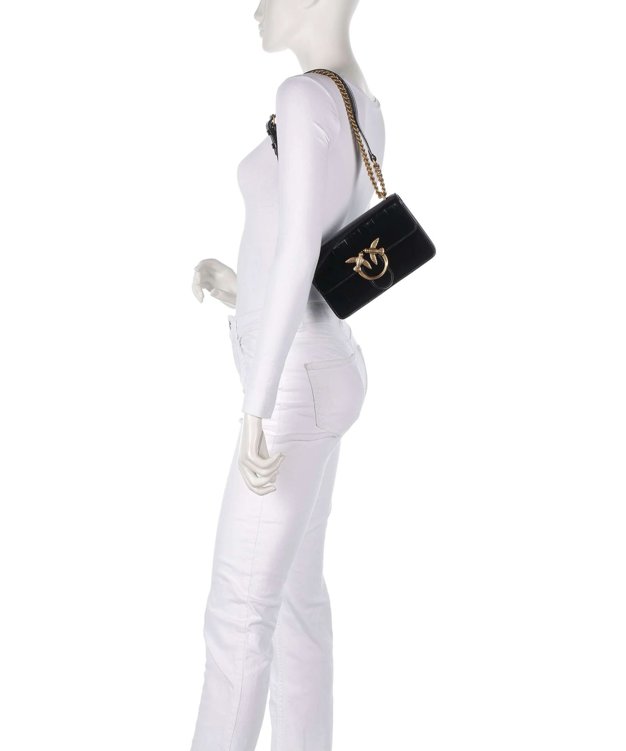 Pinko Love One Mini Shoulder bag nero/antique gold - Image 4