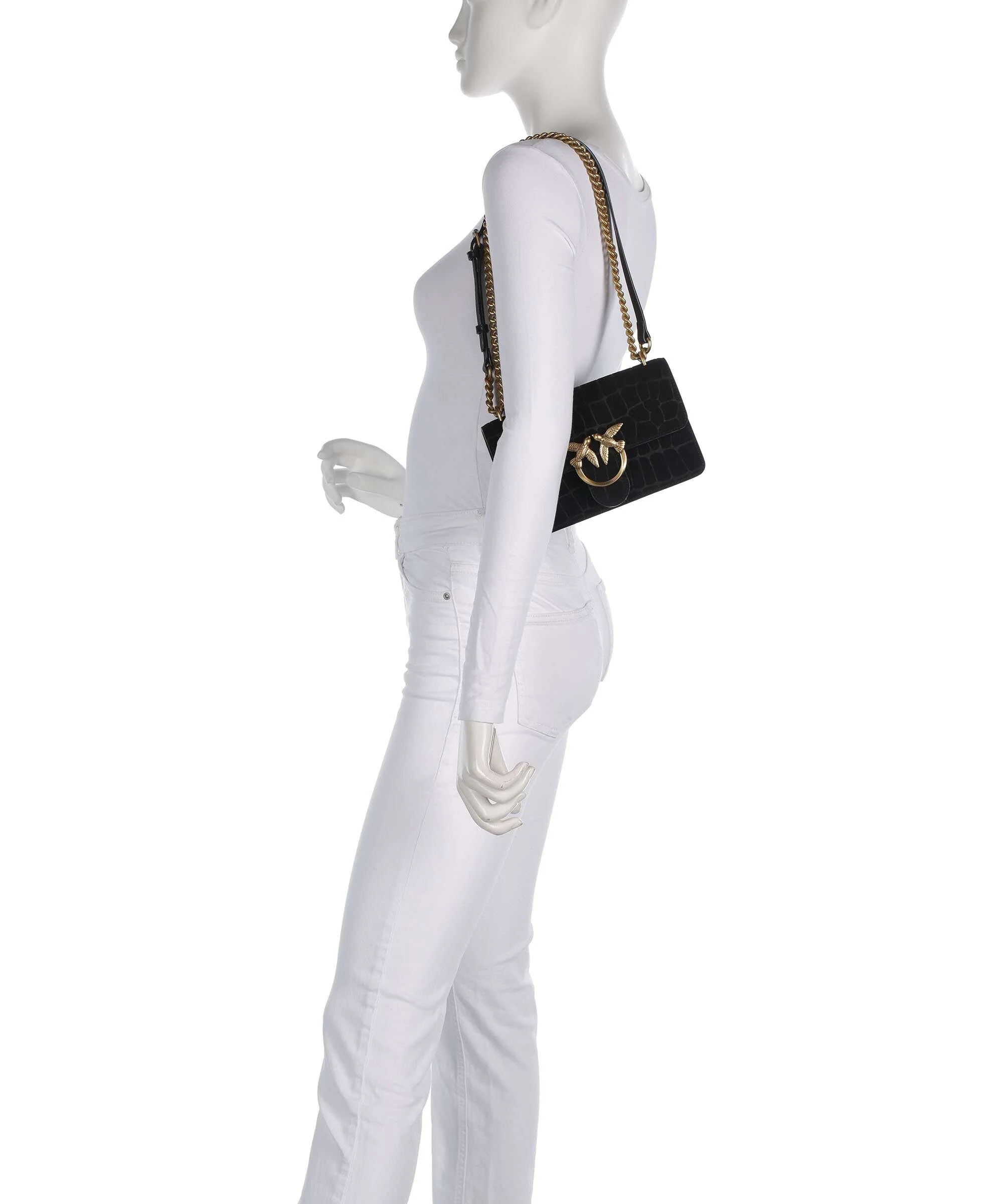 Pinko Love One Mini Shoulder bag nero/antique gold - Image 4