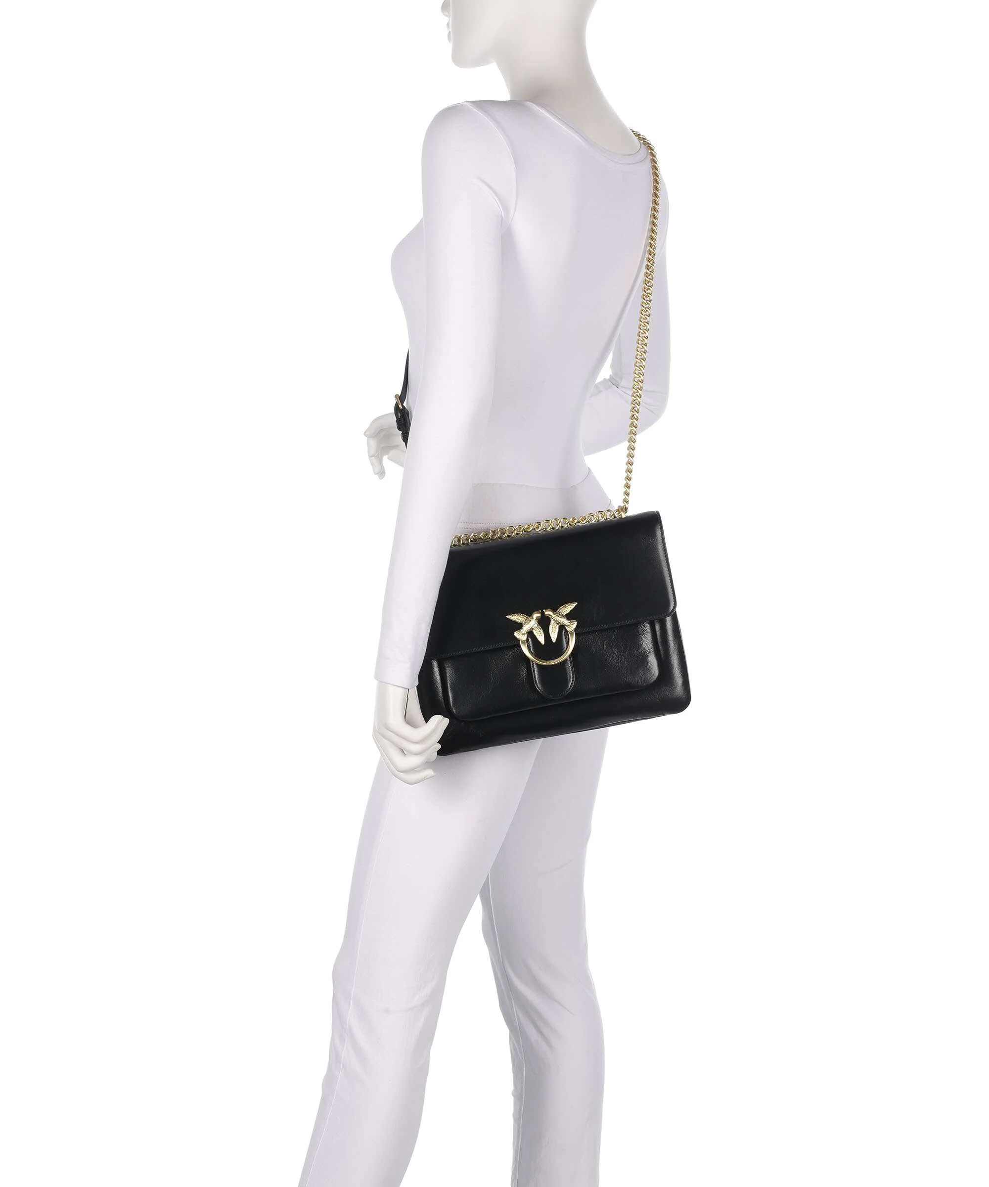 Pinko Love One Soft Big Shoulder bag nero limousine/matt gold - Image 3