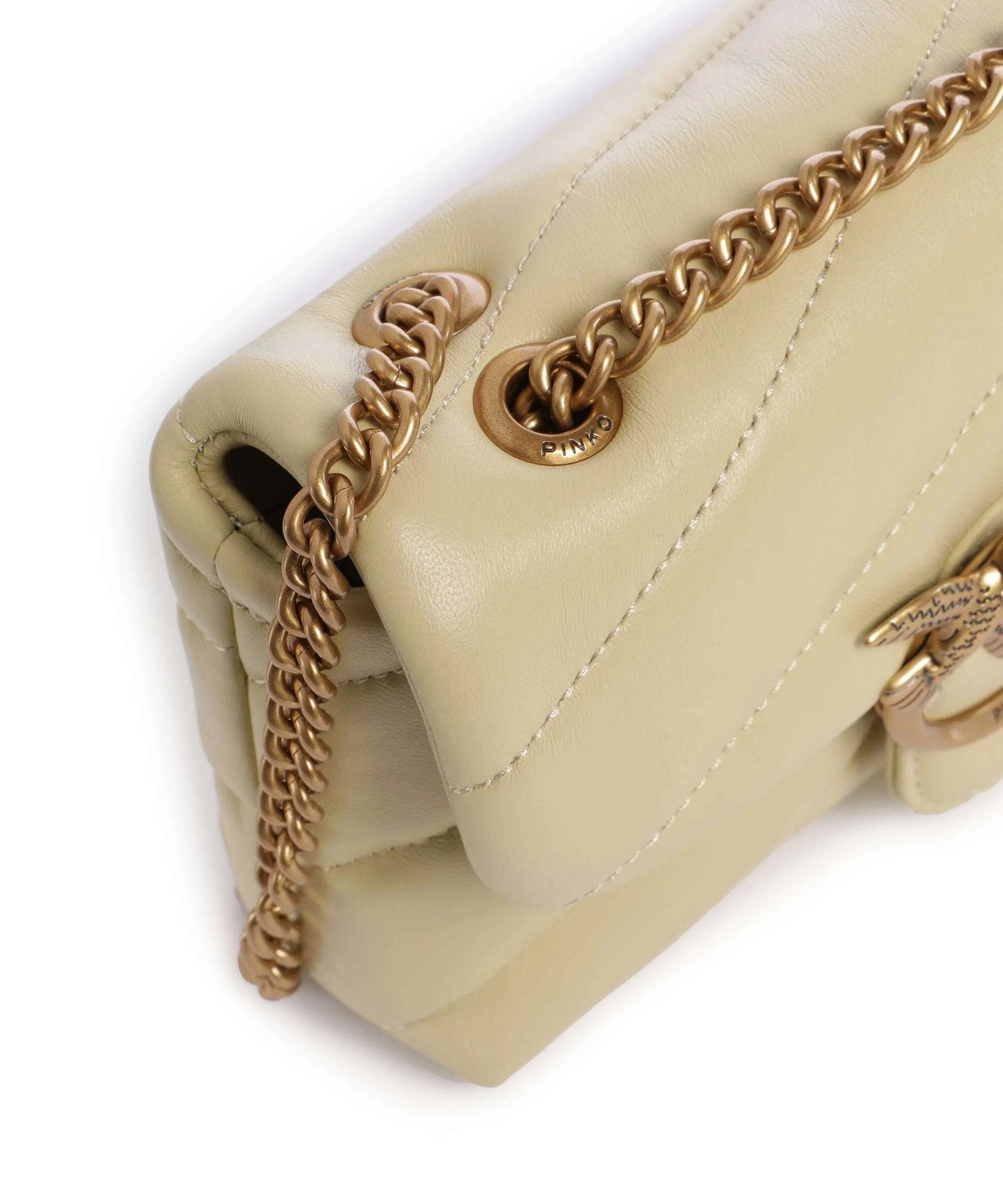 Pinko Love Puff Baby Shoulder bag giallo vaniglia/antique gold - Image 5