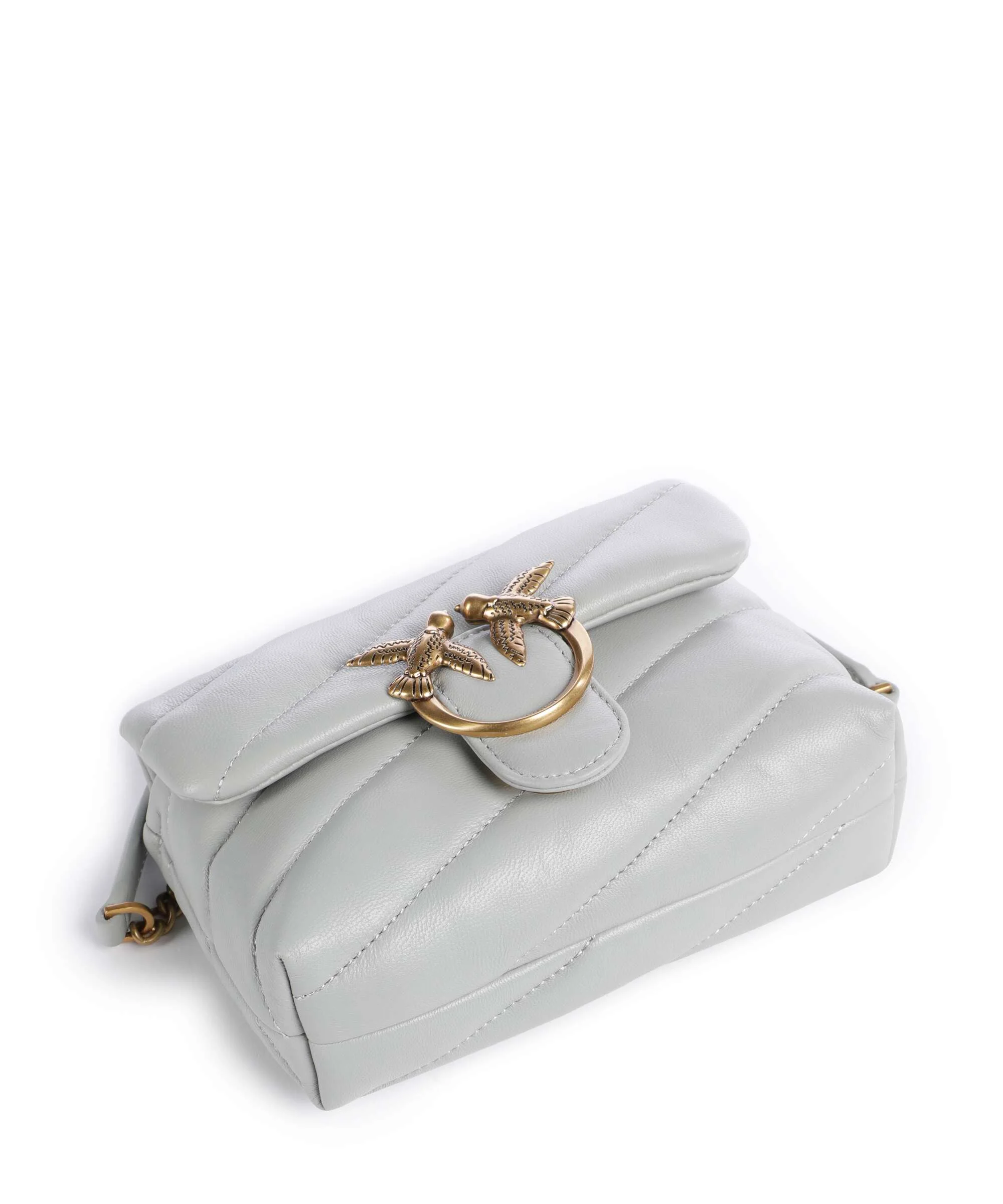 Pinko Love Puff Baby Shoulder bag grigio perla/antique gold - Image 6