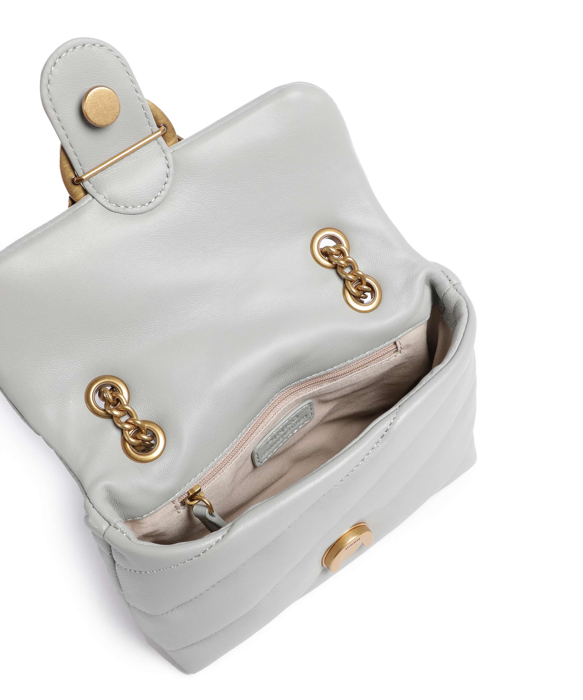 Pinko Love Puff Baby Shoulder bag grigio perla/antique gold - Image 7