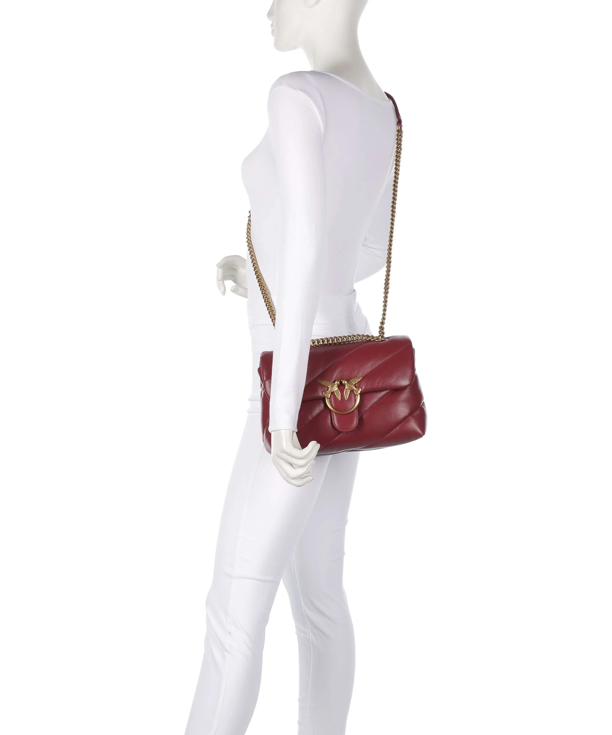 Pinko Love Puff Classic Shoulder bag bordeaux merlot/antique gold - Image 4