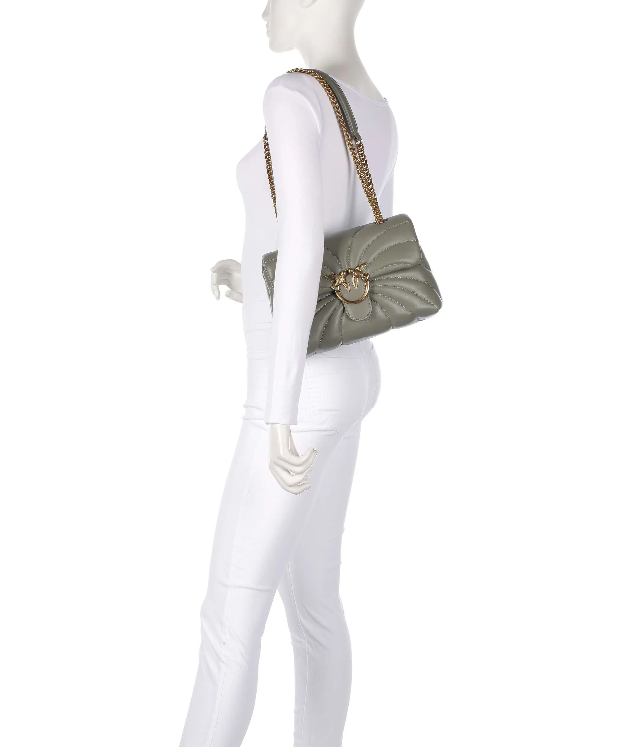 Pinko Love Puff Classic Shoulder bag verde vertiver/antique gold - Image 3