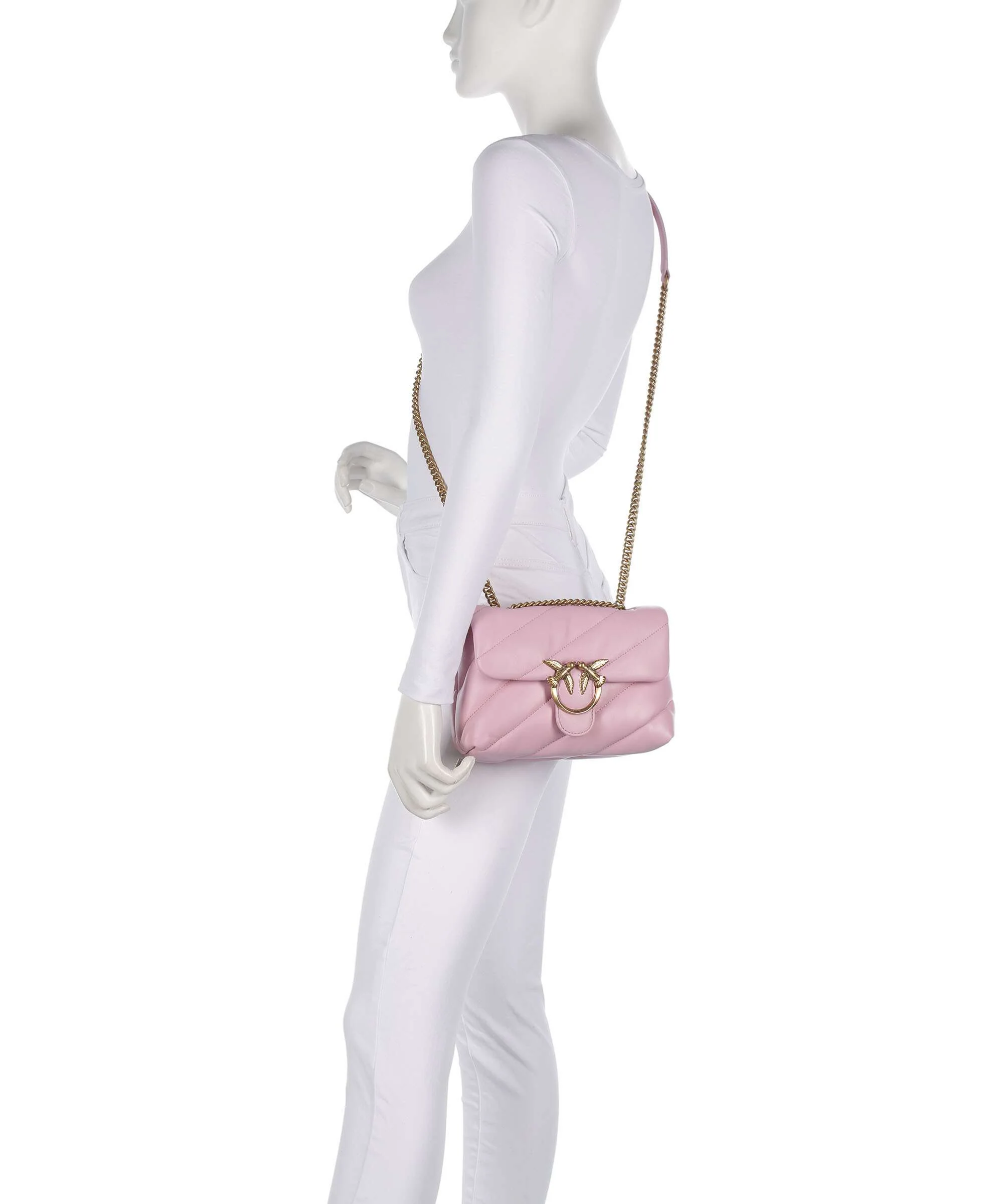Pinko Love Puff Mini Shoulder bag rosa chiaro/antique gold - Image 3