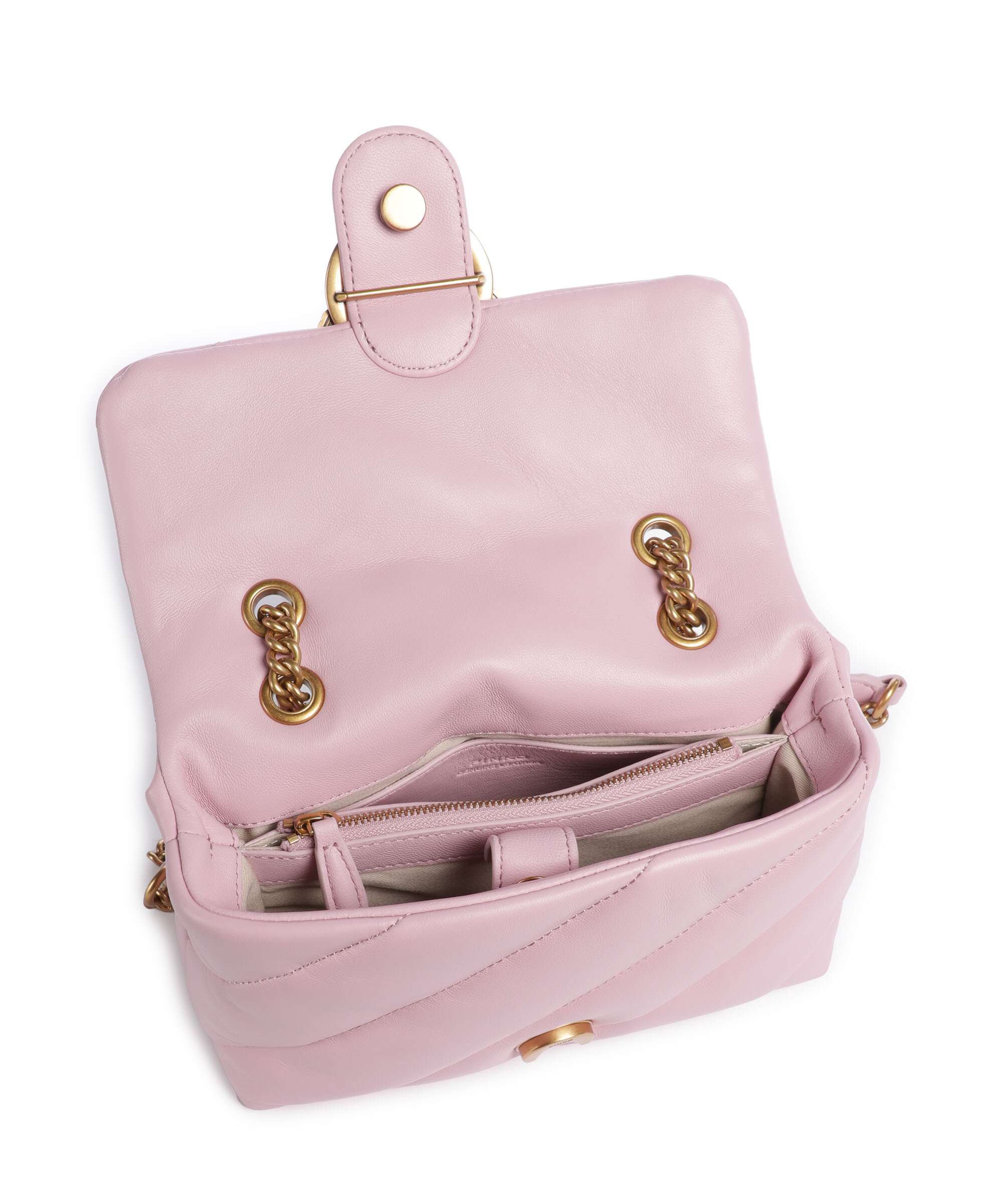 Pinko Love Puff Mini Shoulder bag rosa chiaro/antique gold - Image 7