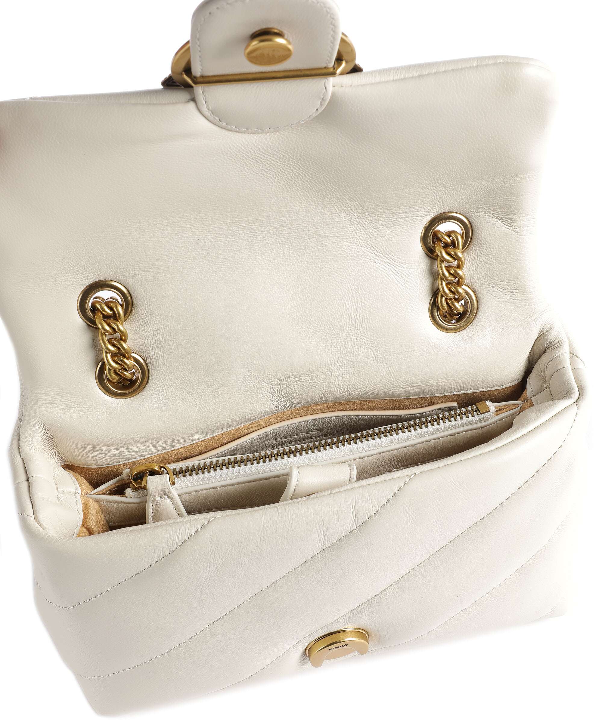 Pinko Love Puff Mini Shoulder bag bianco seta/antique gold - Image 4