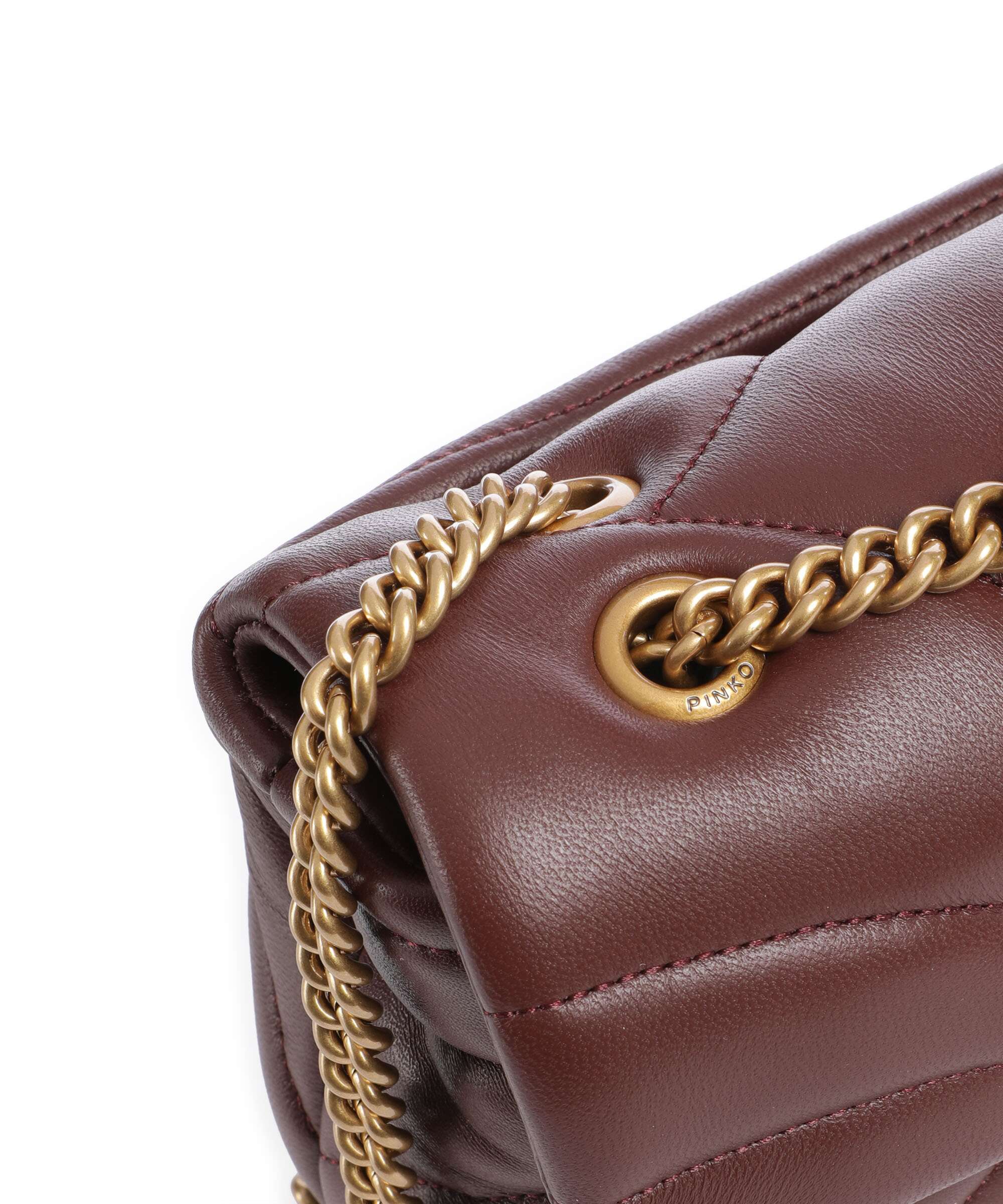 Pinko Love Puff Mini Shoulder bag burgundy wine/antique gold - Image 5