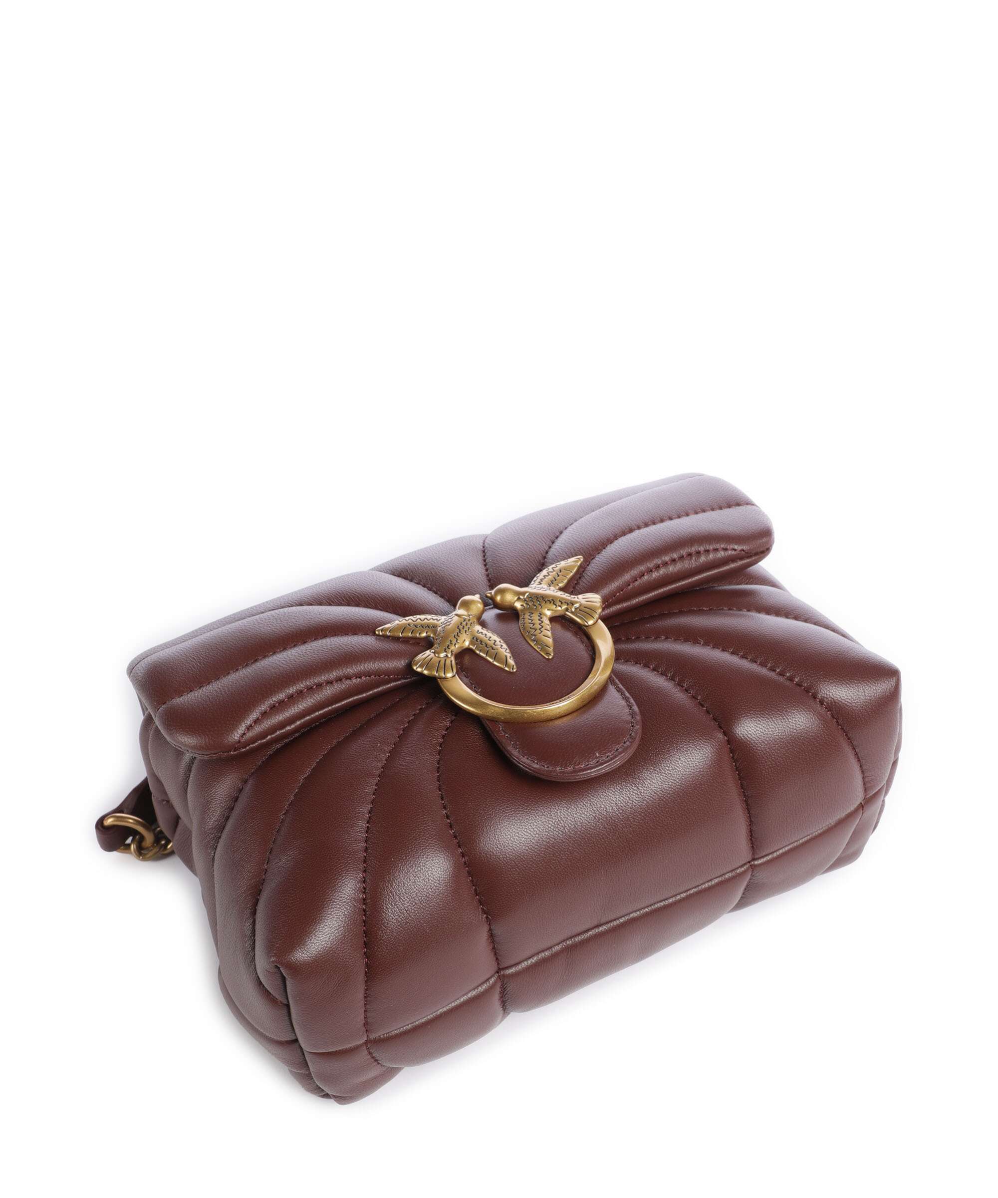 Pinko Love Puff Mini Shoulder bag burgundy wine/antique gold - Image 6