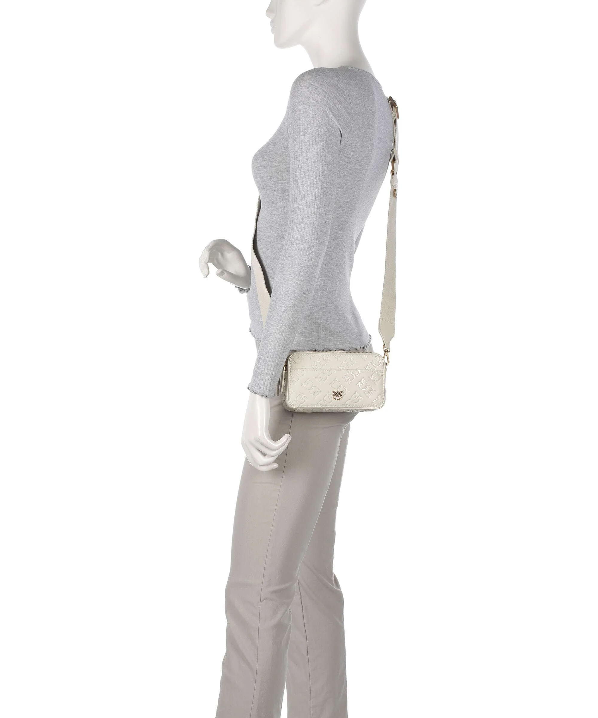 Pinko Mini Crossbody bag bianco seta/antique gold - Image 3