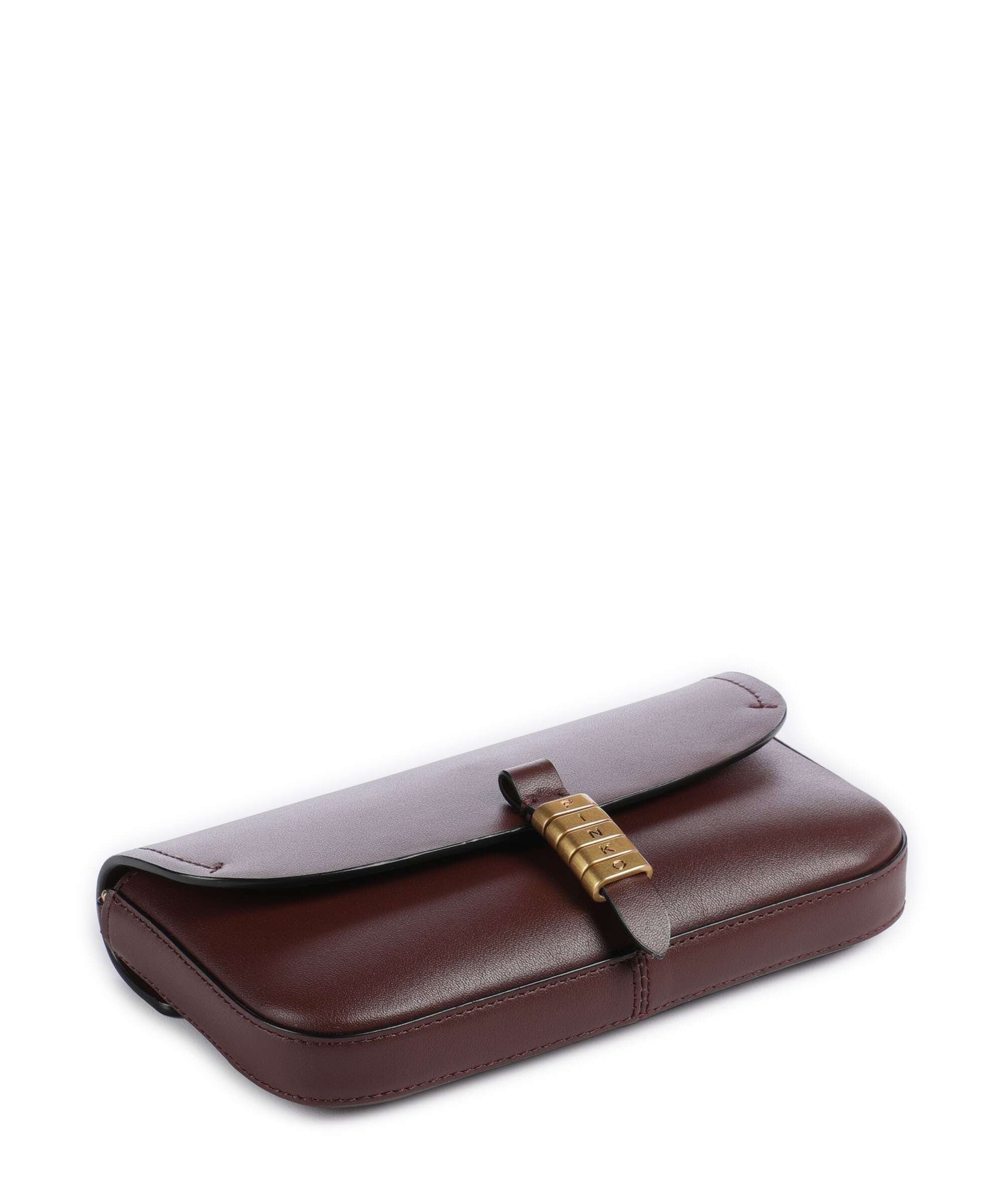 Pinko Saddle Flat Crossbody bag rosso vino/antique gold - Image 4