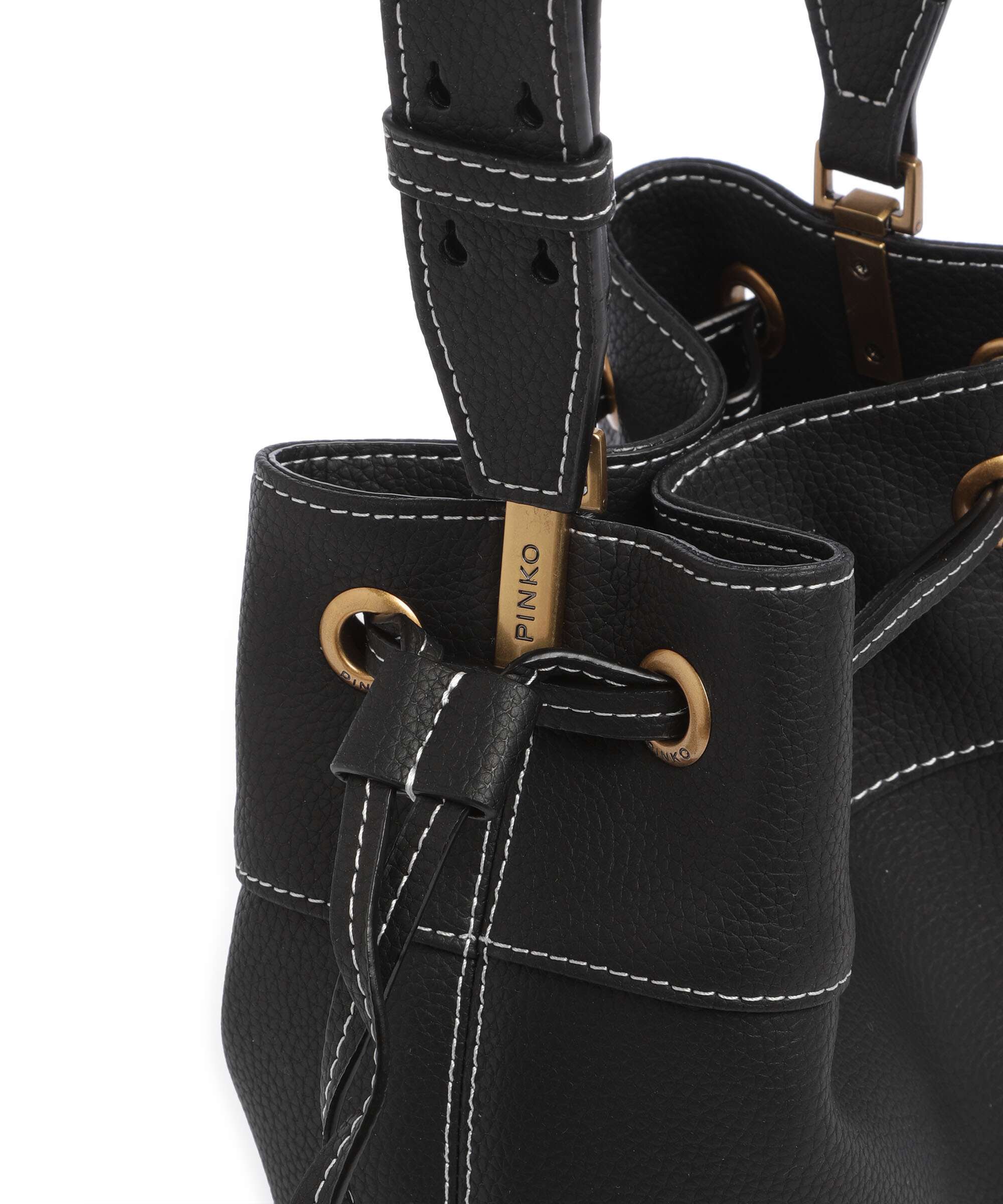 Pinko Secchiello Mini Bucket bag nero/antique gold - Image 4