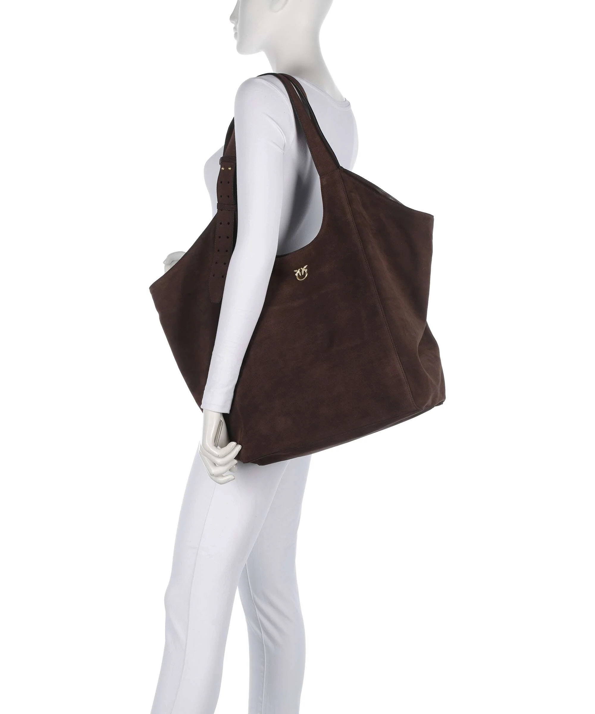 Pinko Tote bag marrone castano/matt gold - Image 3