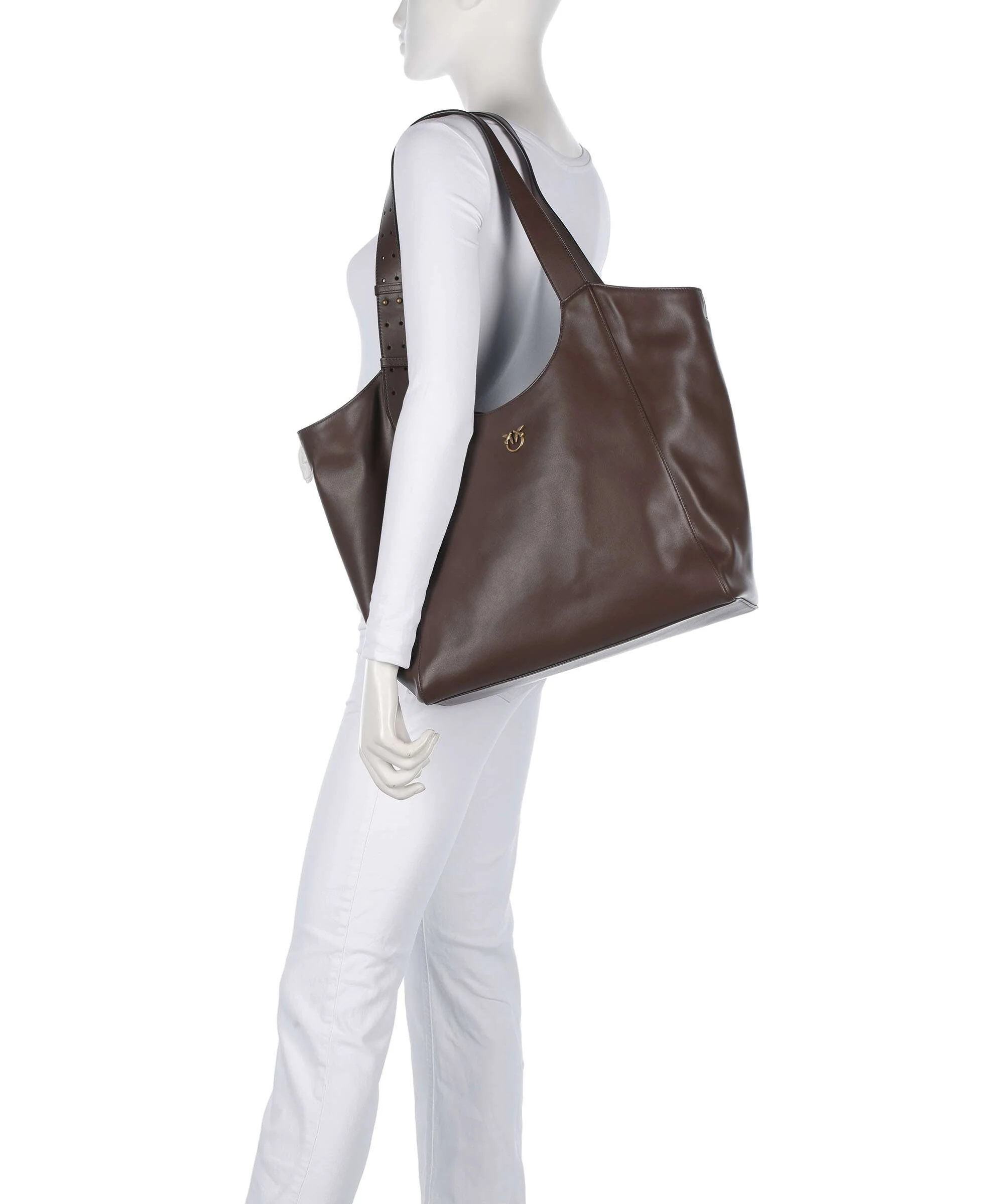 Pinko Tote bag marrone castano/antique gold - Image 3
