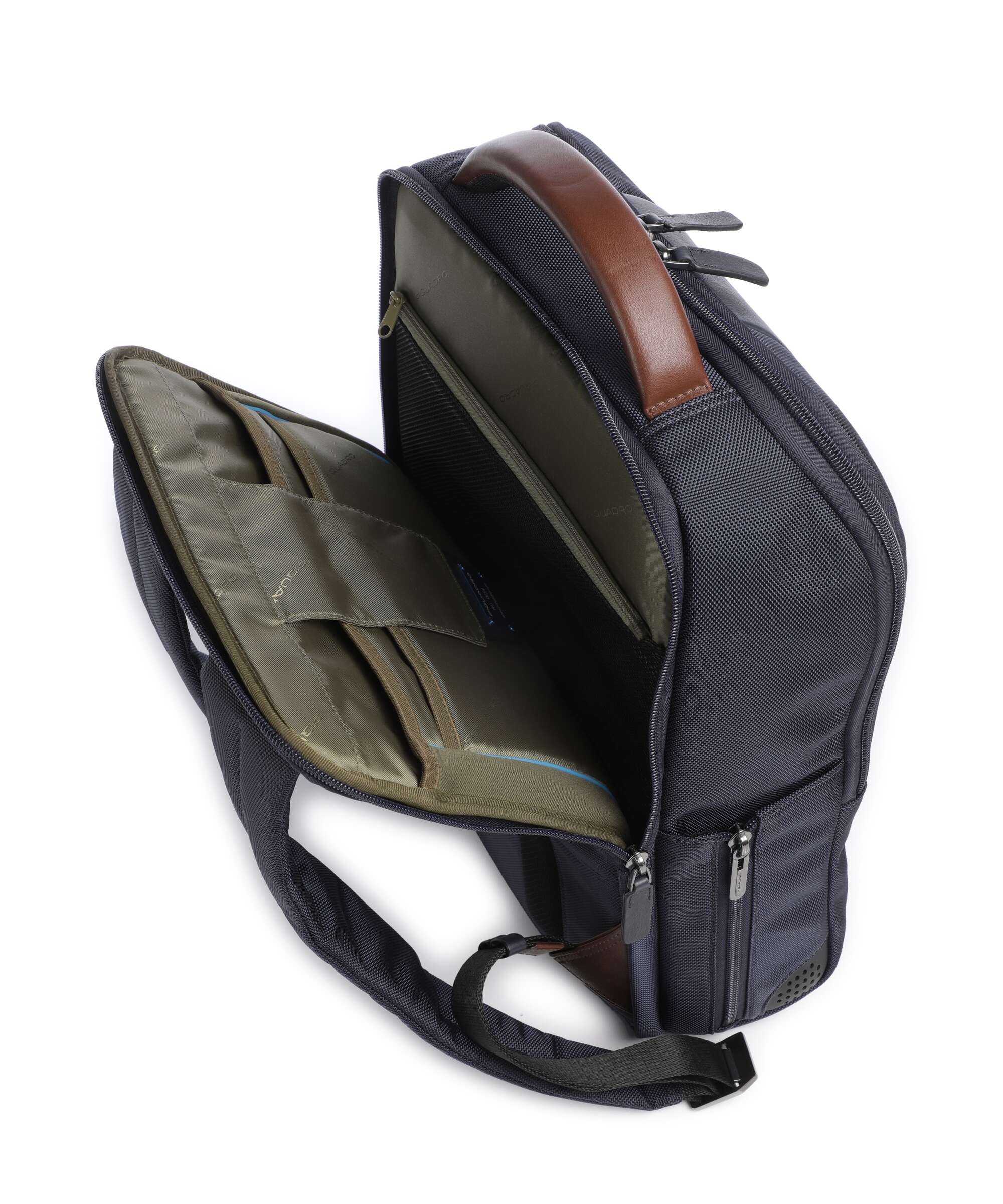 Piquadro Brief 2 Backpack blue/cognac - Image 5