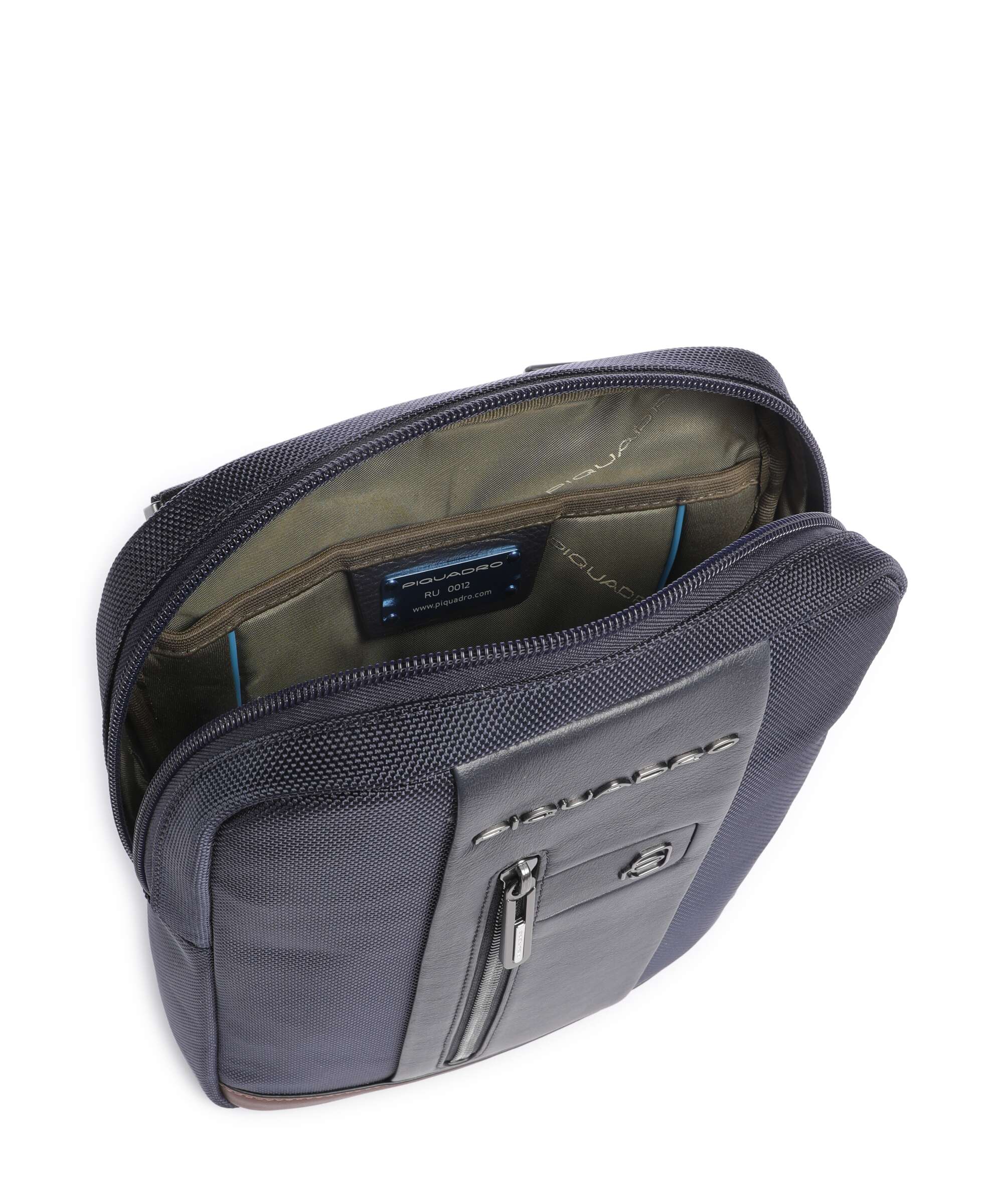 Piquadro Brief 2 Crossbody bag blue/cognac - Image 6