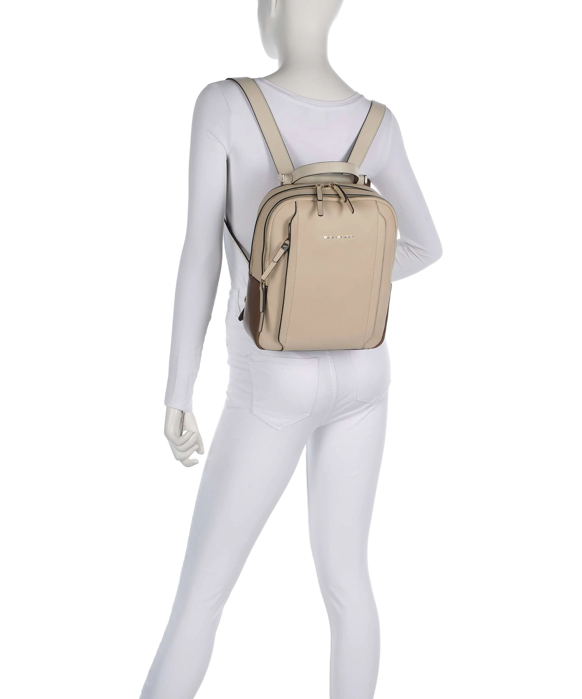 Piquadro Circle Backpack beige/cuoio - Image 3