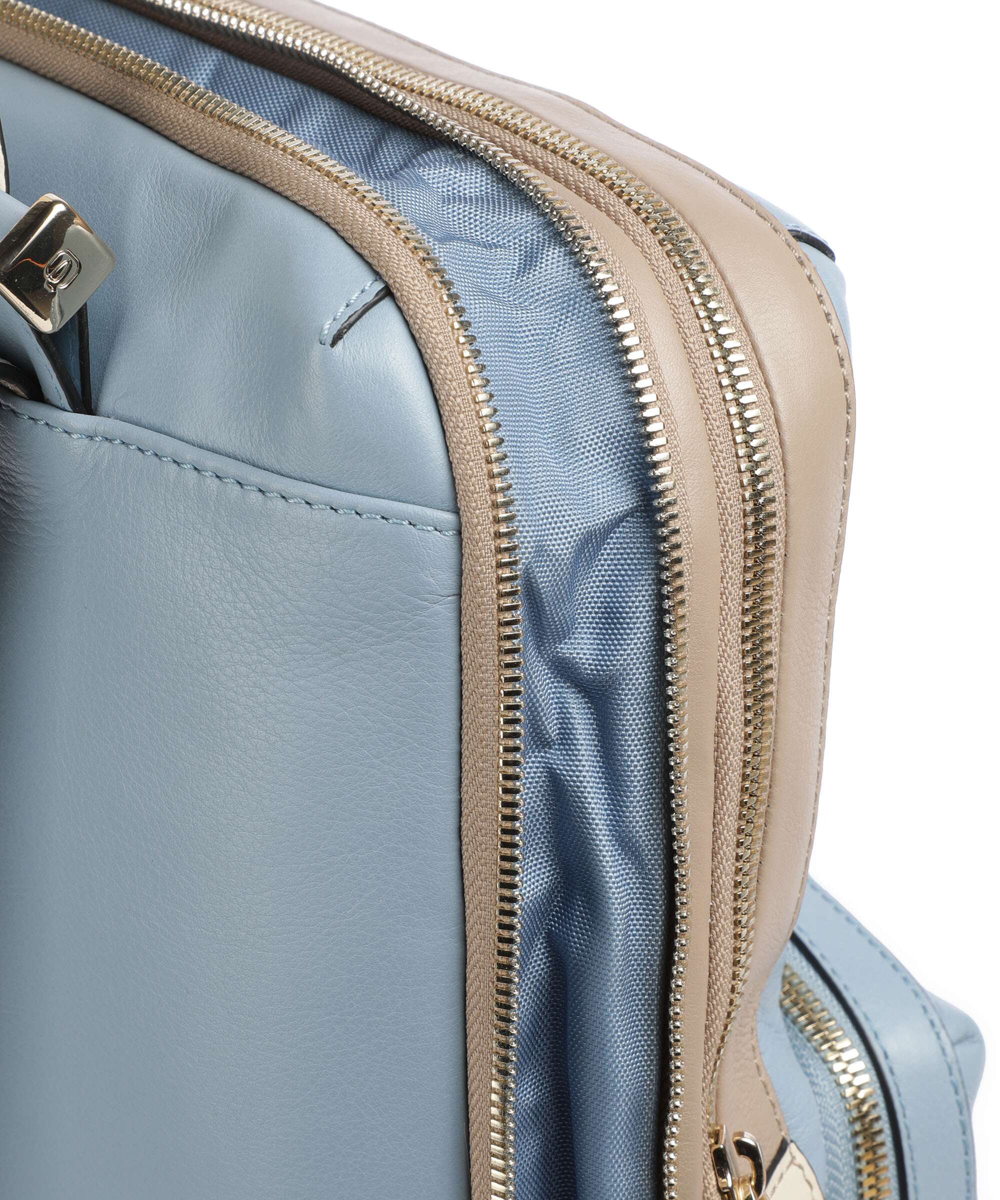 Piquadro Circle Laptop backpack light blue/beige - Image 4