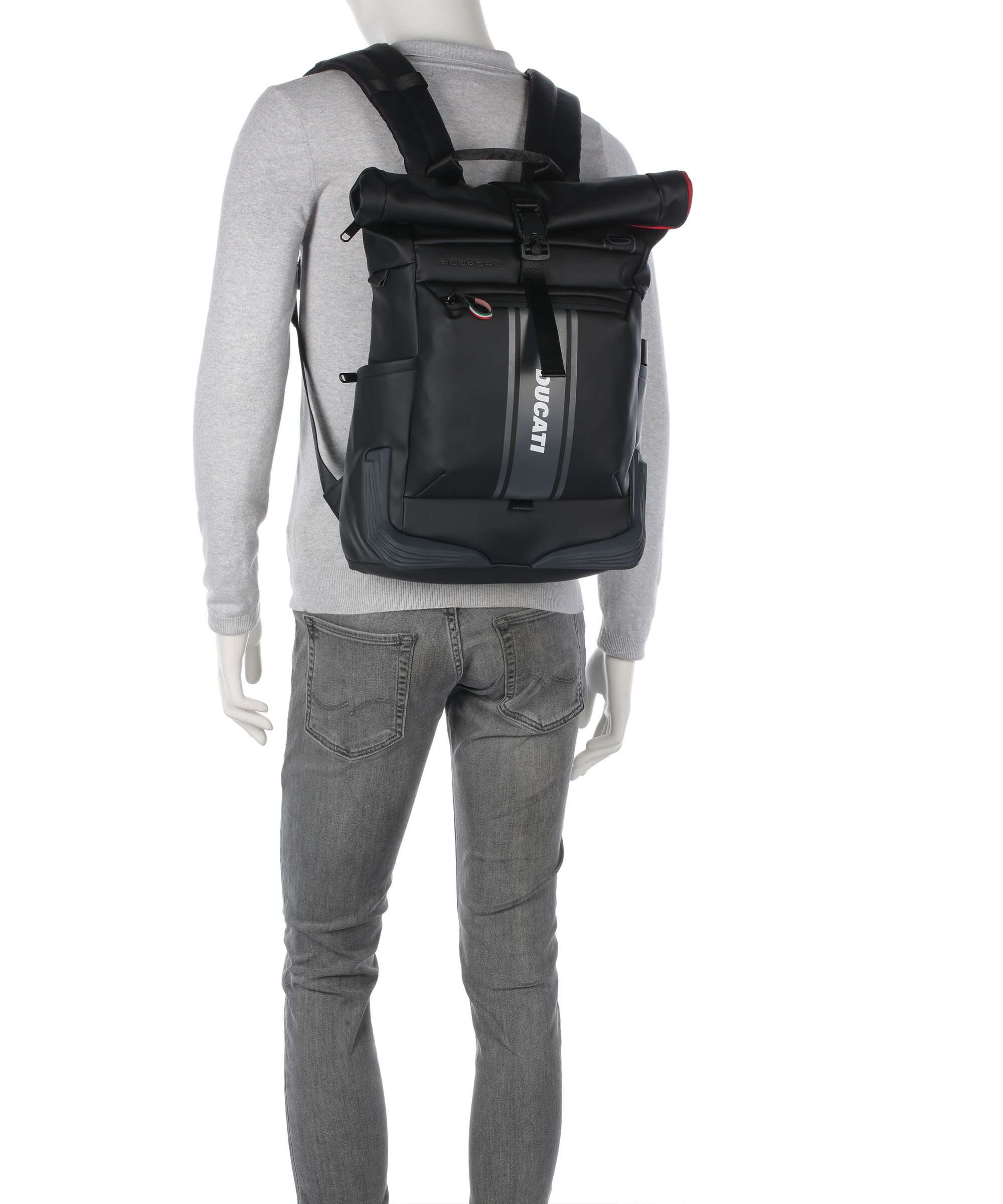 Piquadro Corner Special Ducati Rolltop backpack black - Image 4