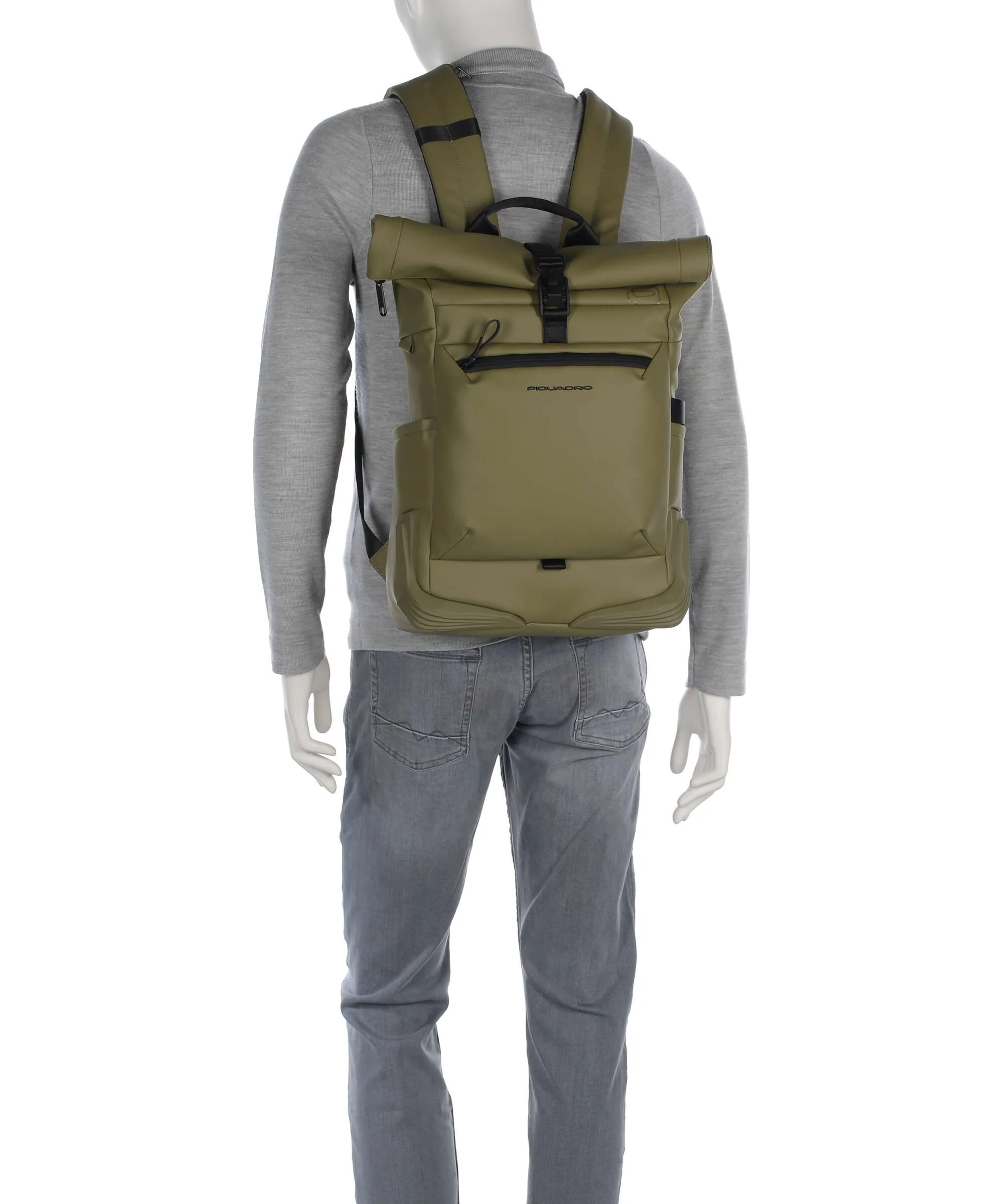 Piquadro Corner Special Rolltop backpack light green - Image 4