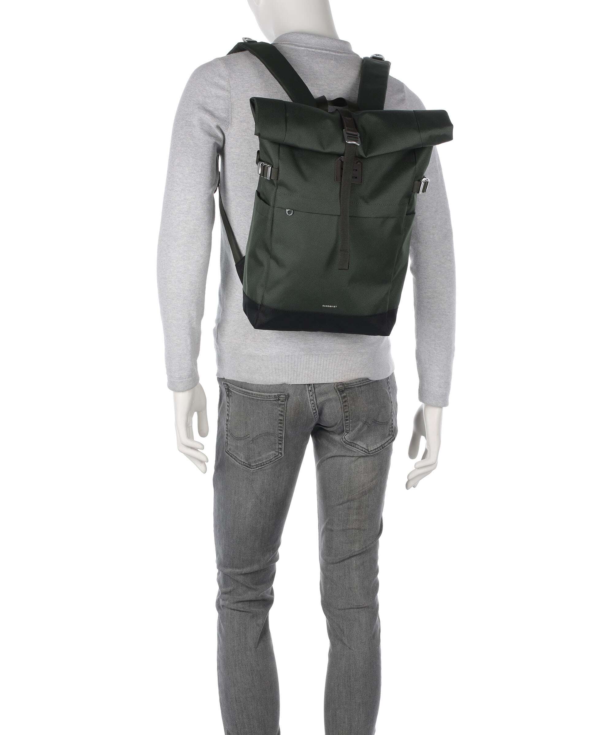 Sandqvist Icon M Rolltop backpack multicolour/black/navy - Image 4