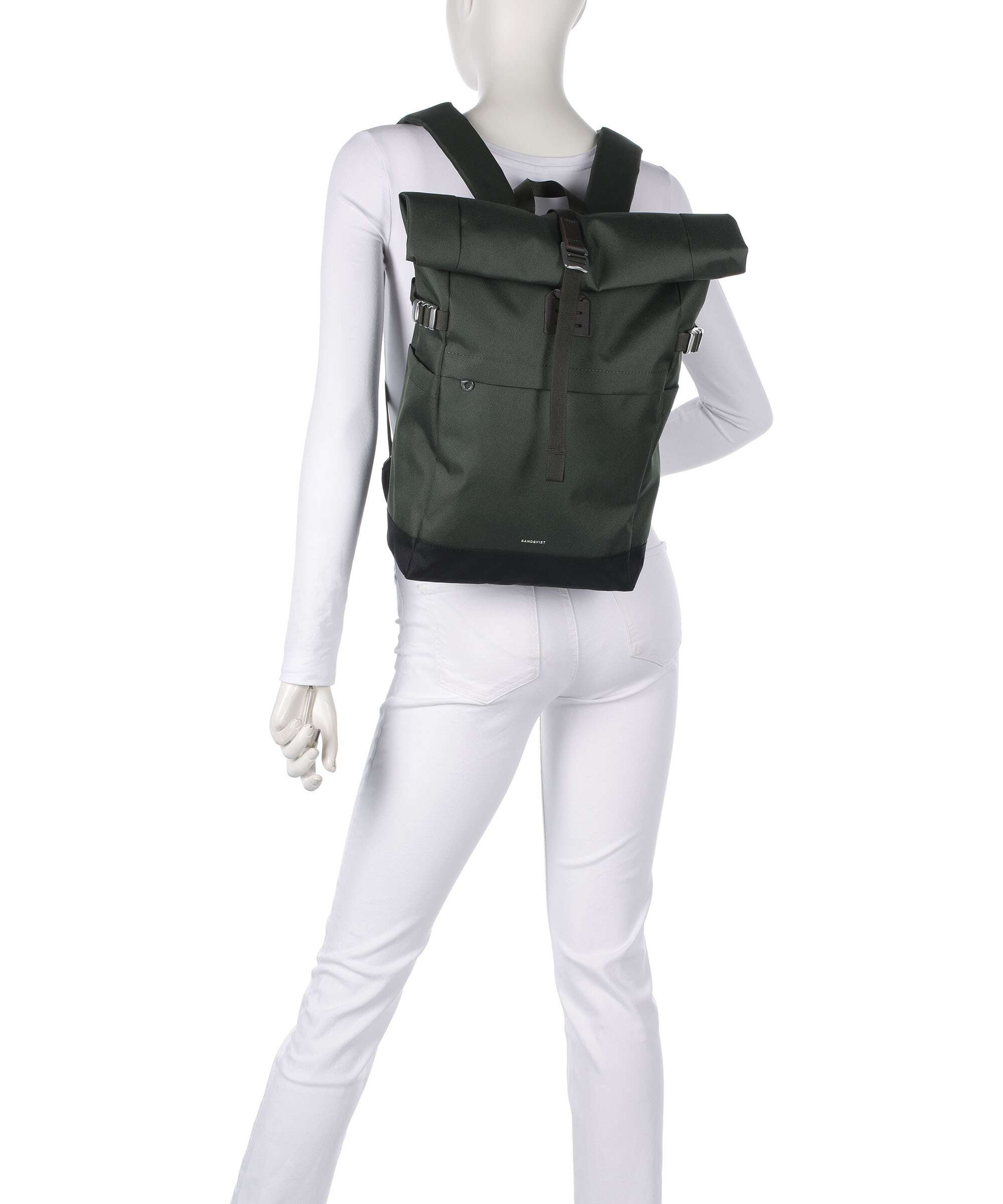 Sandqvist Icon M Rolltop backpack multi olive - Image 3