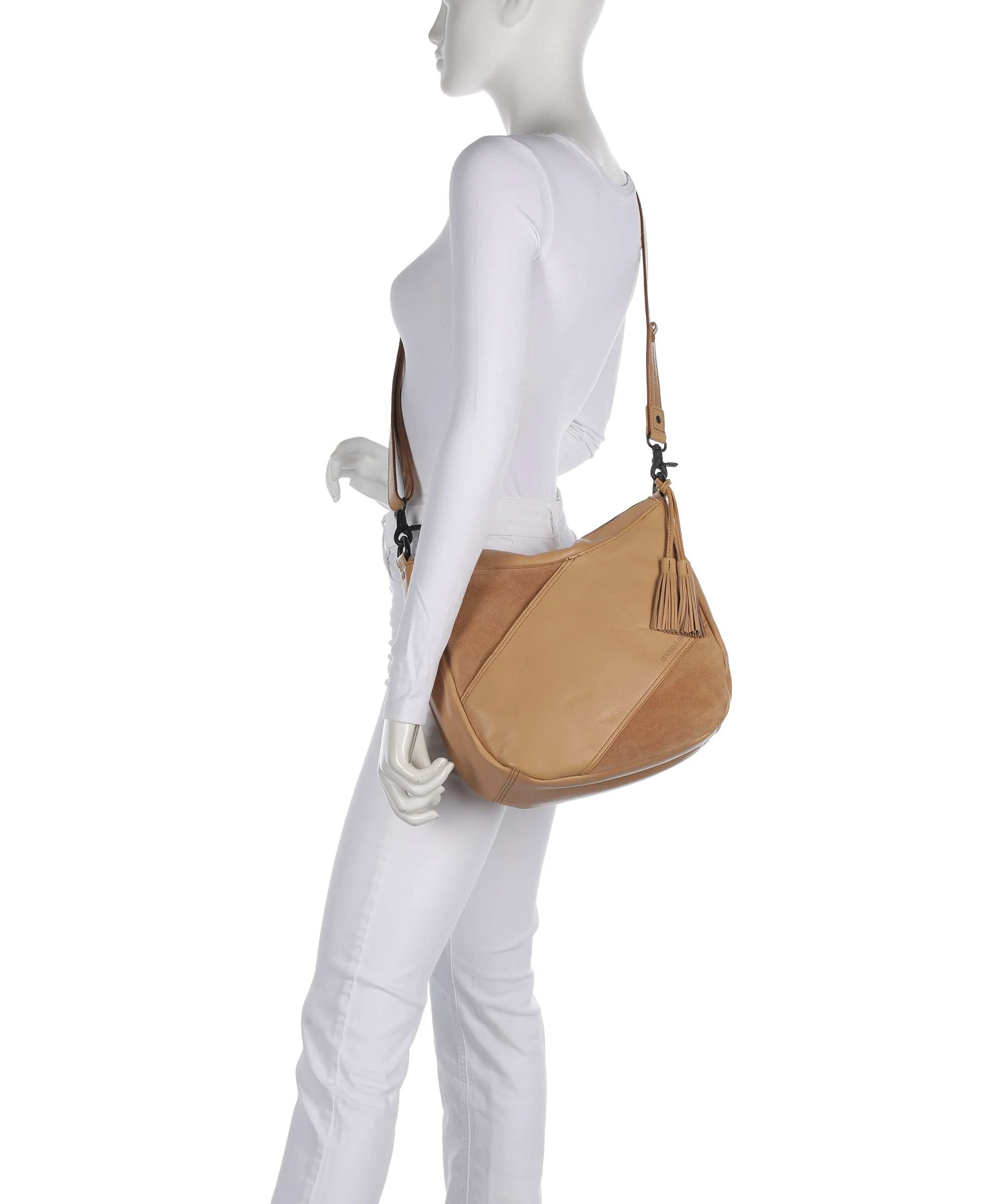 Spikes & Sparrow Suede Mix Natalia Hobo bag camel - Image 4