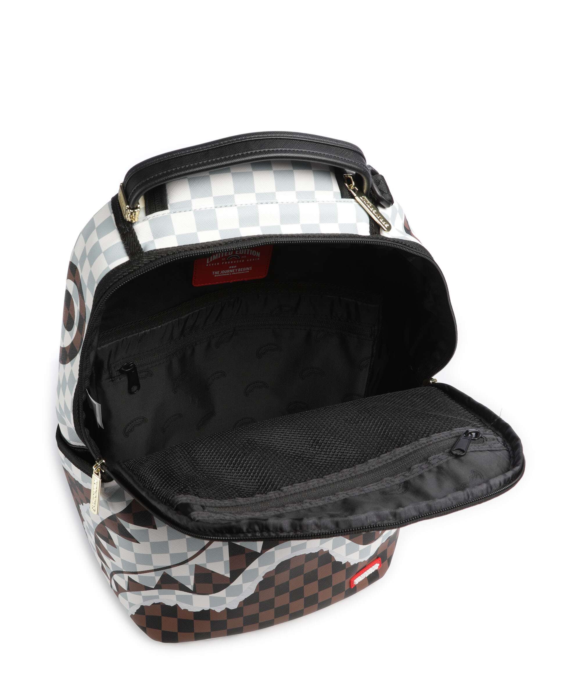 Sprayground Cream And Brown Tear Check Backpack multicolour - Image 5