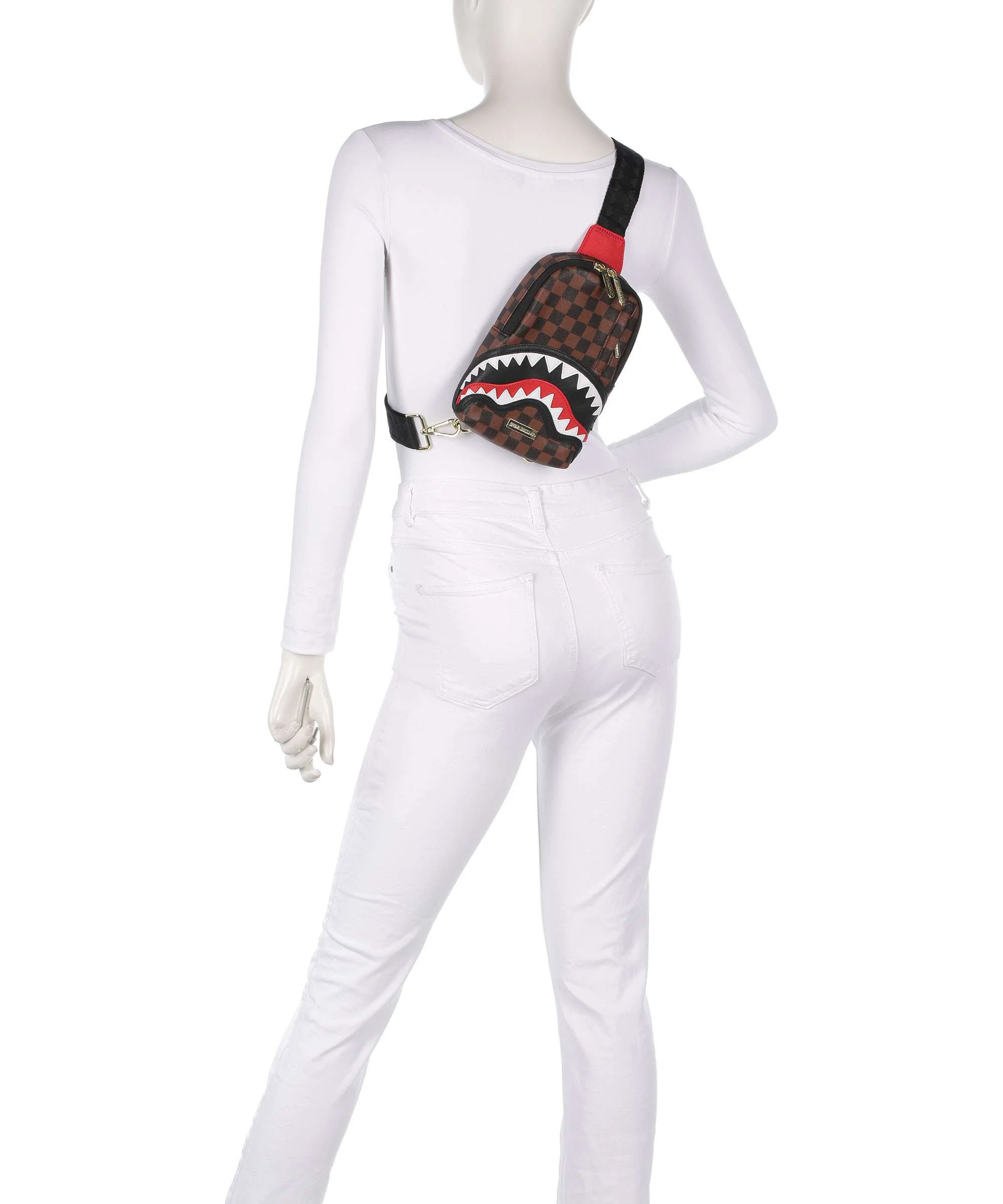 Sprayground Sawtooth Sharks in Paris Sling bag brown - Image 3