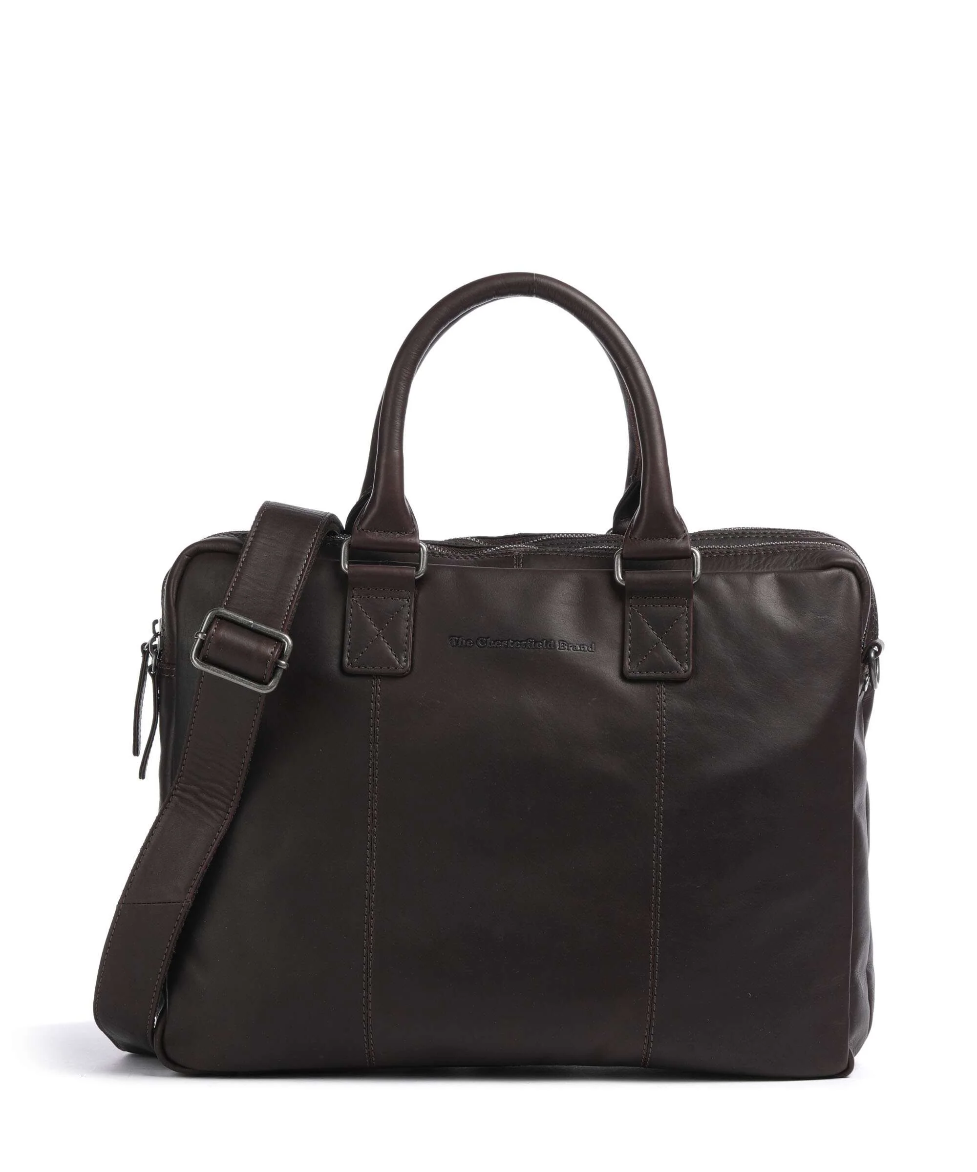 The Chesterfield Brand Cow Wax Pull Up Fabian Briefcase brown