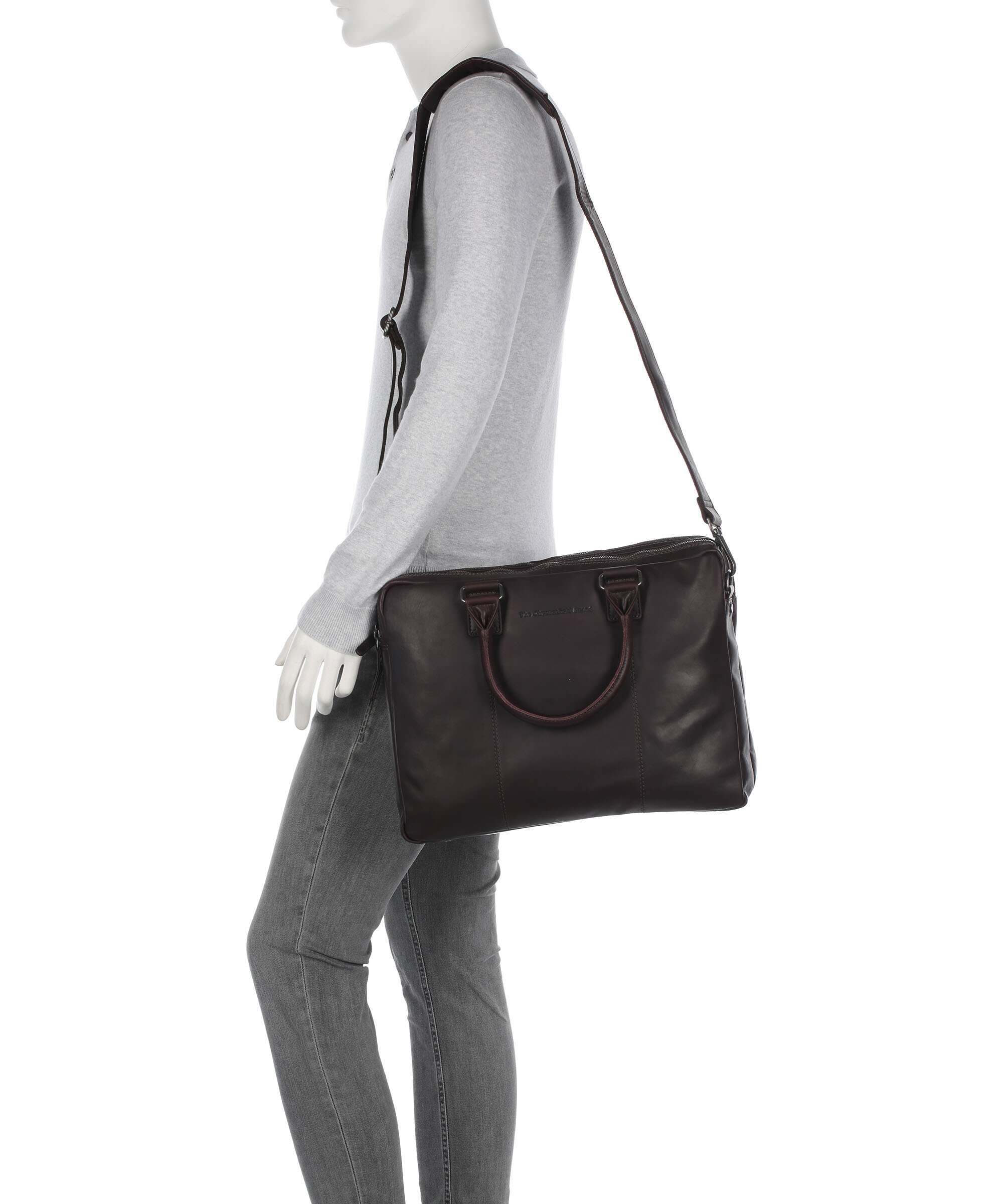 The Chesterfield Brand Cow Wax Pull Up Fabian Briefcase brown - Image 3
