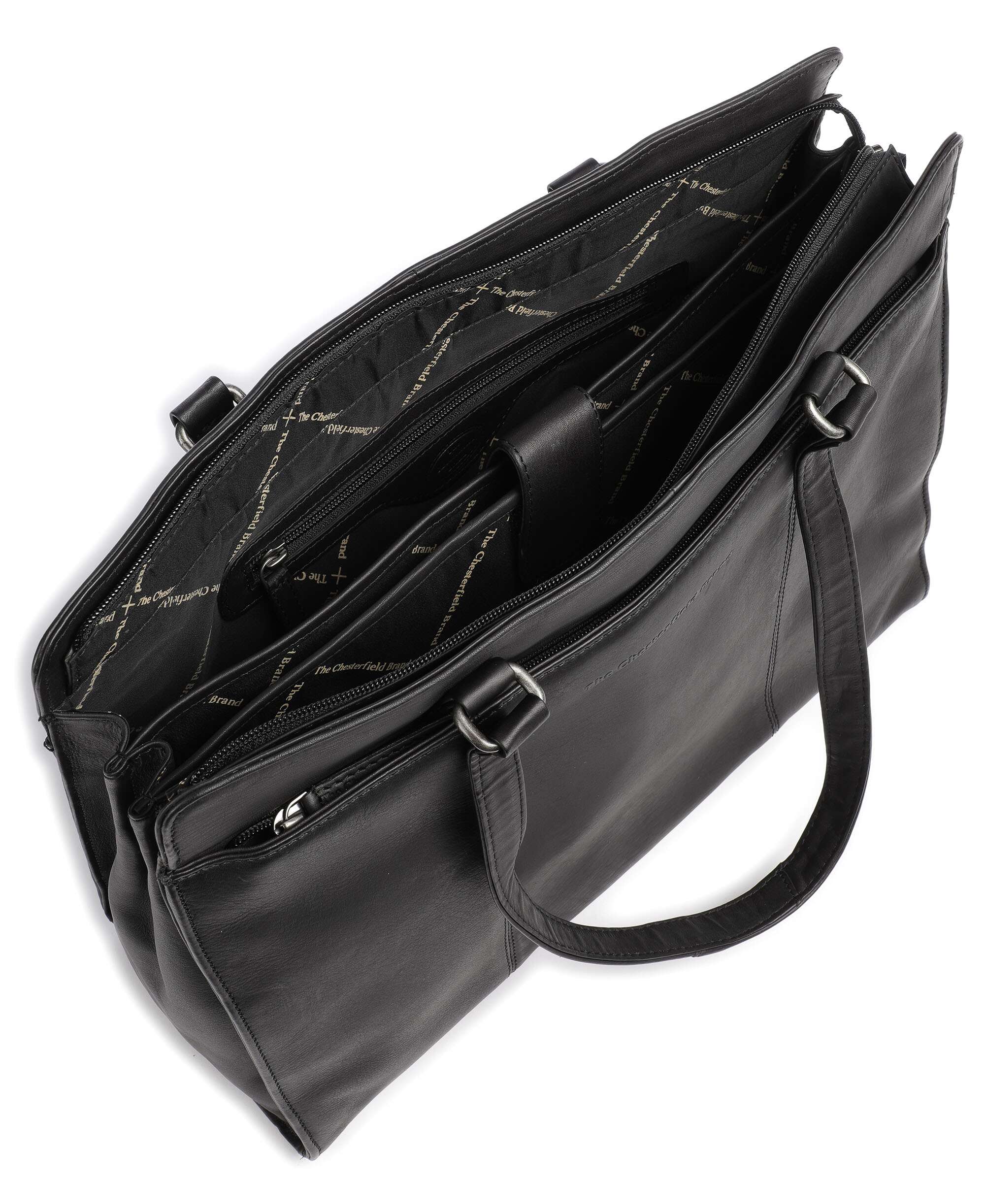 The Chesterfield Brand Cow Wax Pull Up Fidenza Tote bag black - Image 5