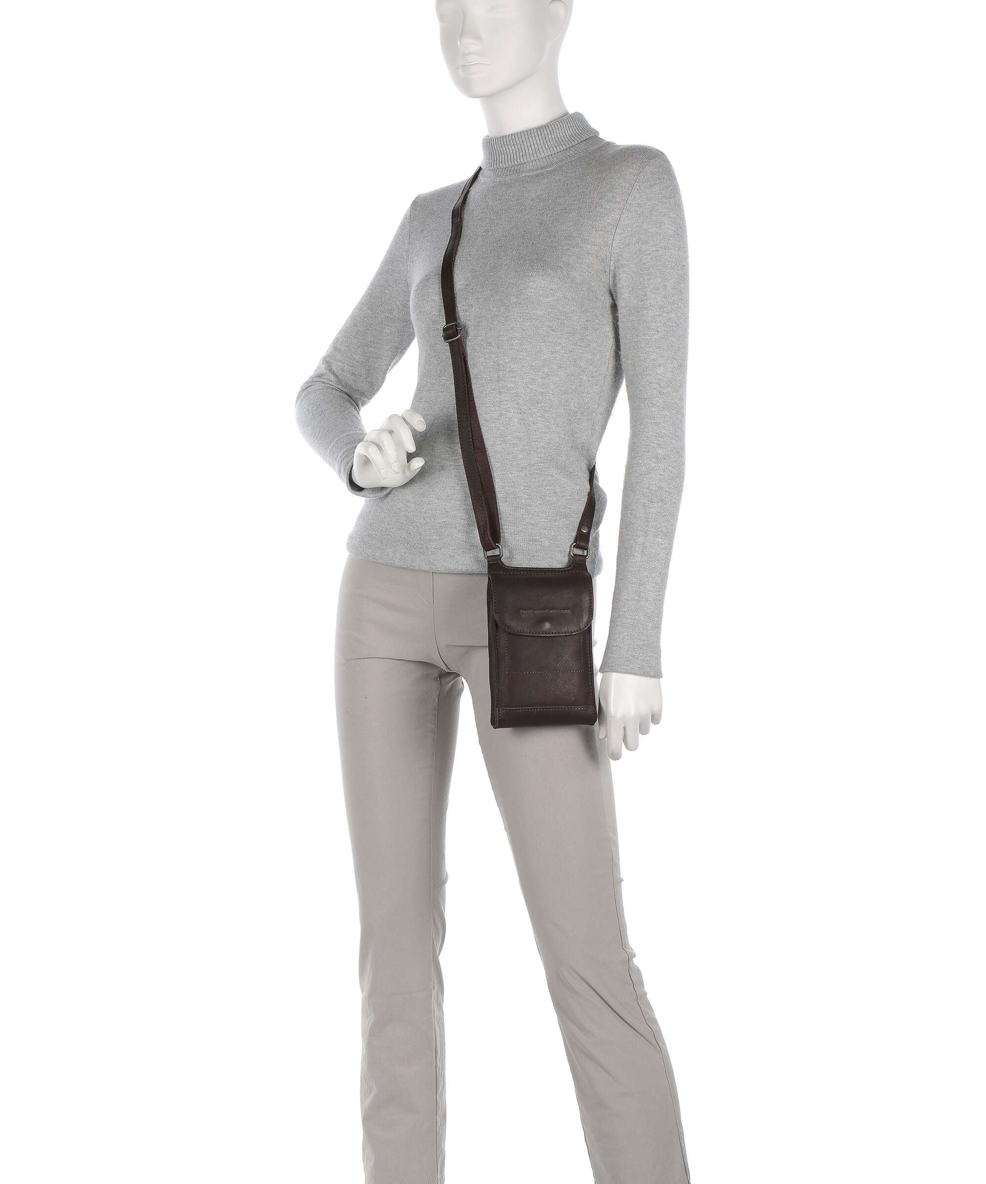 The Chesterfield Brand Cow Wax Pull Up Nebra Phone bag brown - Image 3