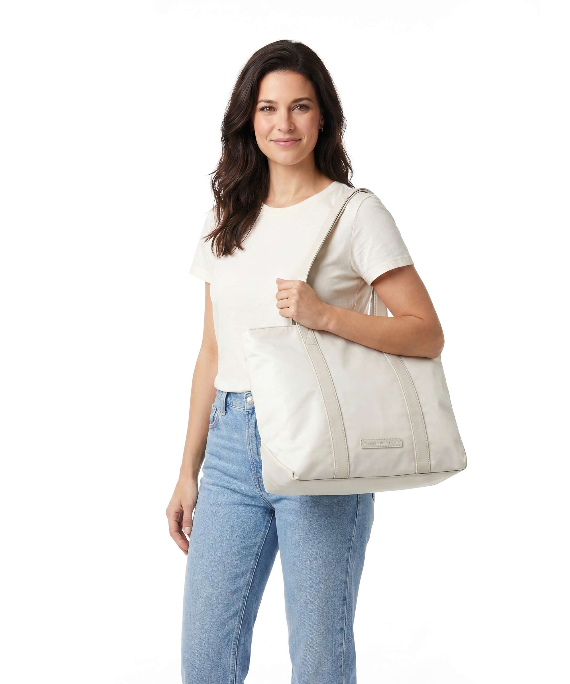 The Chesterfield Brand Nylon Wax Pull Up Otta Tote bag off white - Image 3