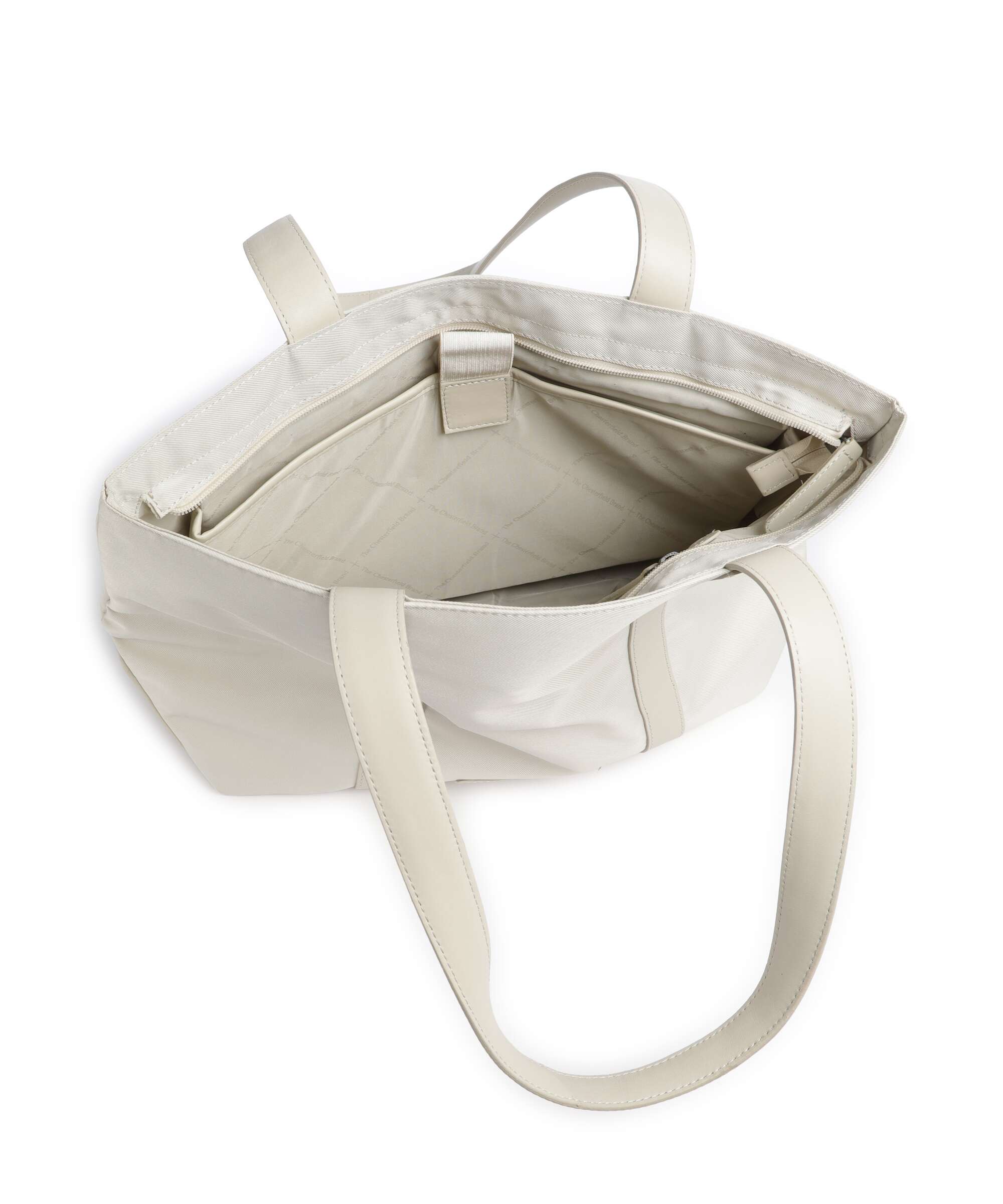 The Chesterfield Brand Nylon Wax Pull Up Otta Tote bag off white - Image 5