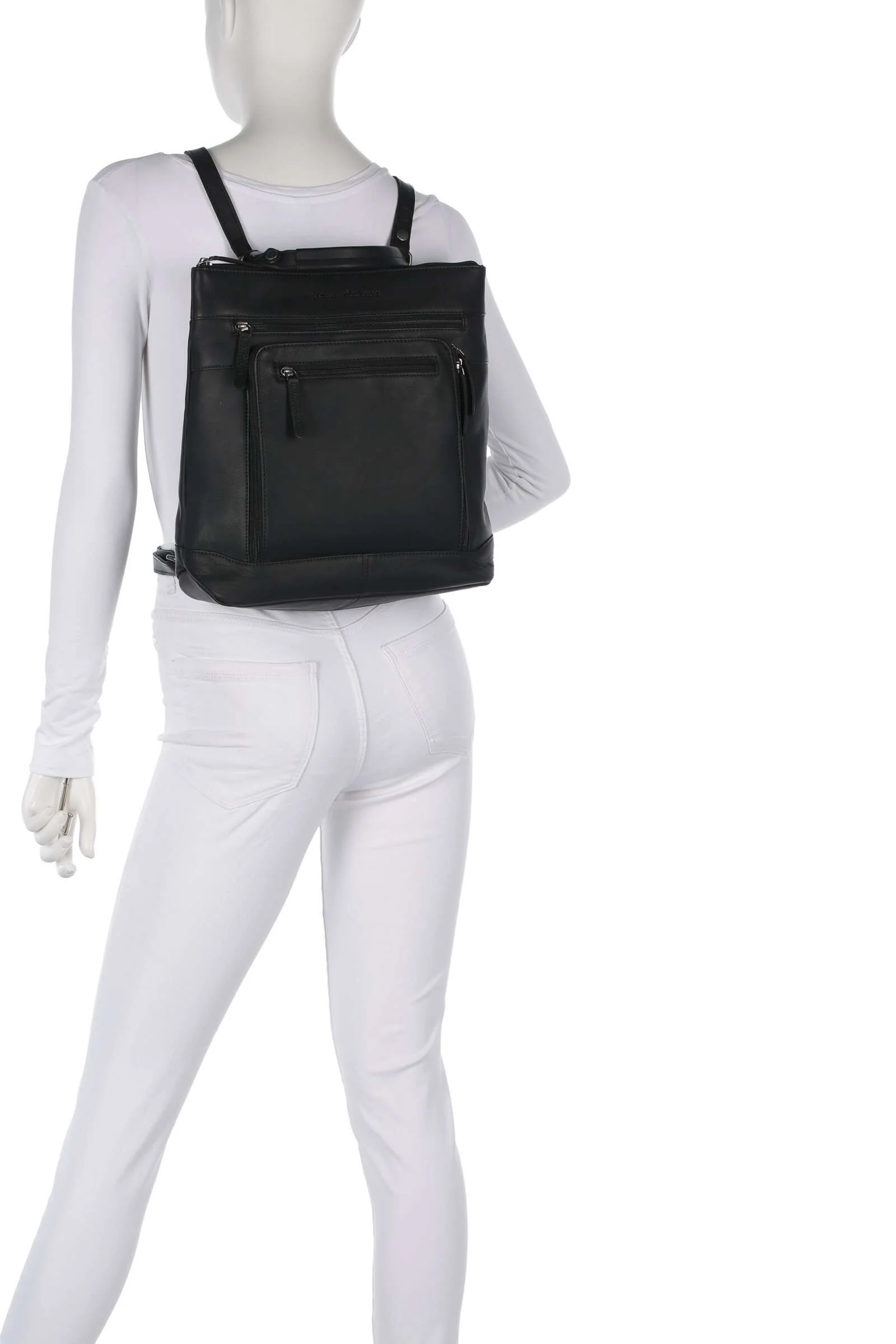 The Chesterfield Brand Wax Pull Up Cow Caldero Backpack black - Image 3