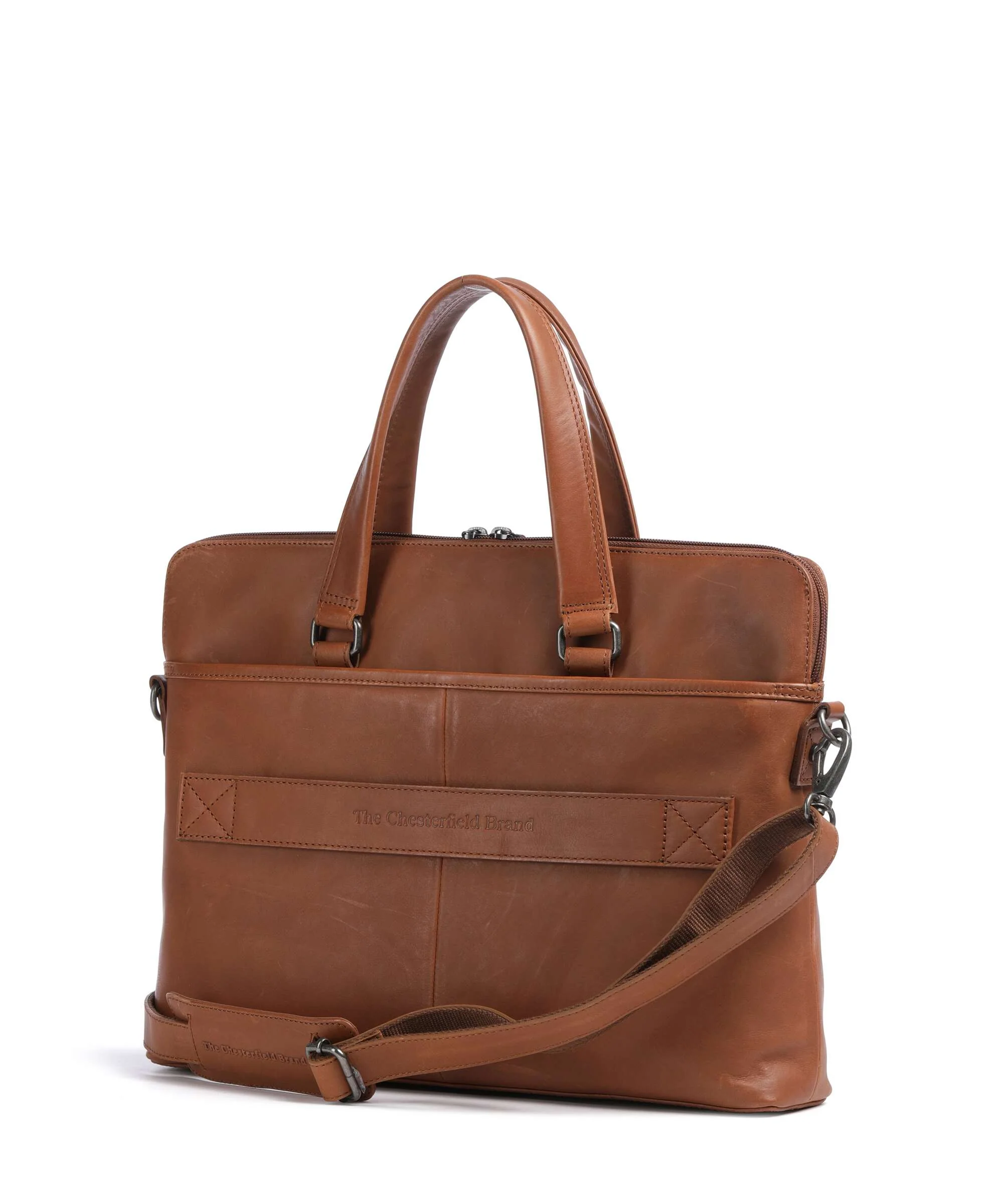 The Chesterfield Brand Wax Pull Up Cow Elvas Laptop bag cognac - Image 2