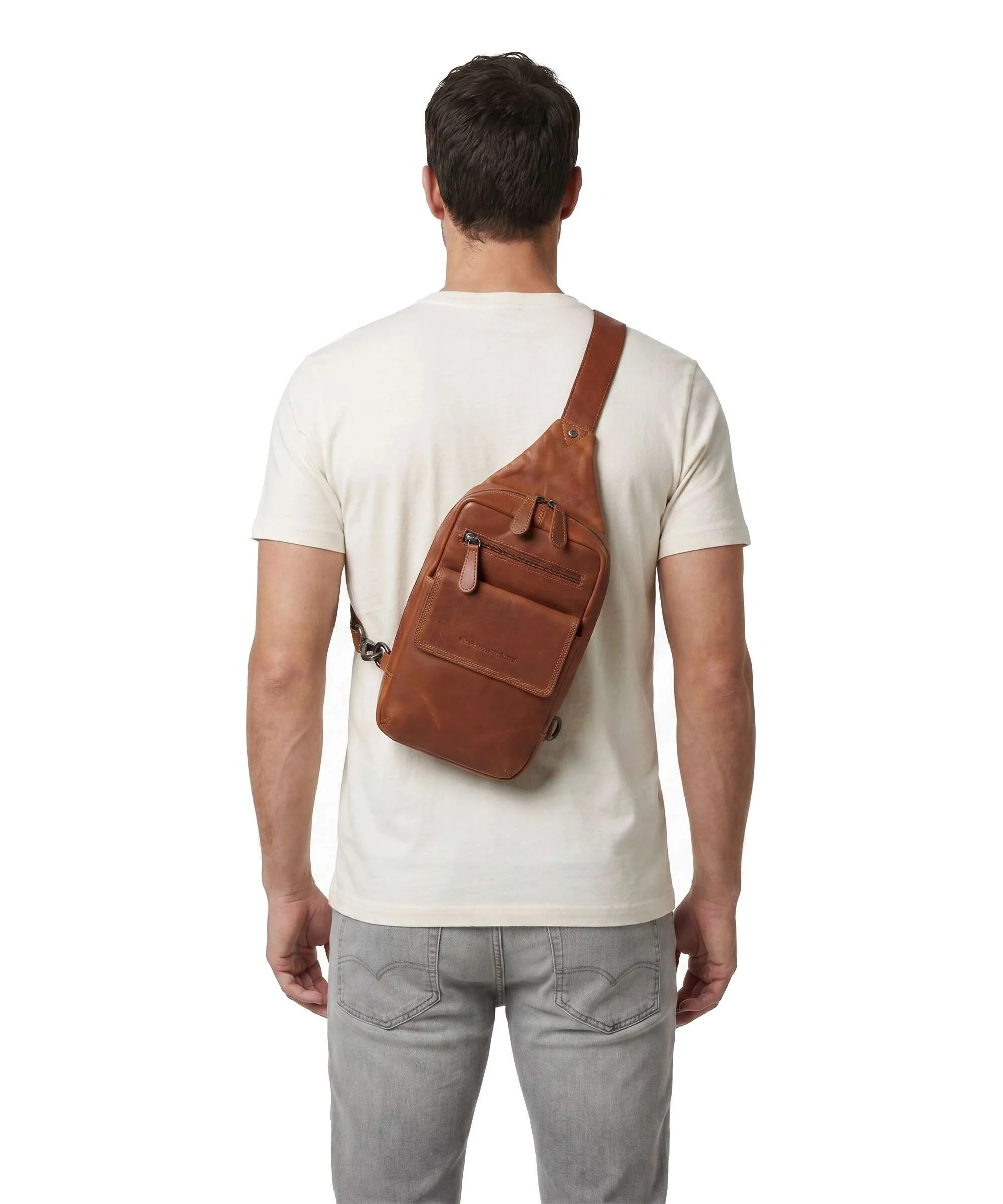 The Chesterfield Brand Wax Pull Up Cow Turelle Sling bag cognac - Image 3