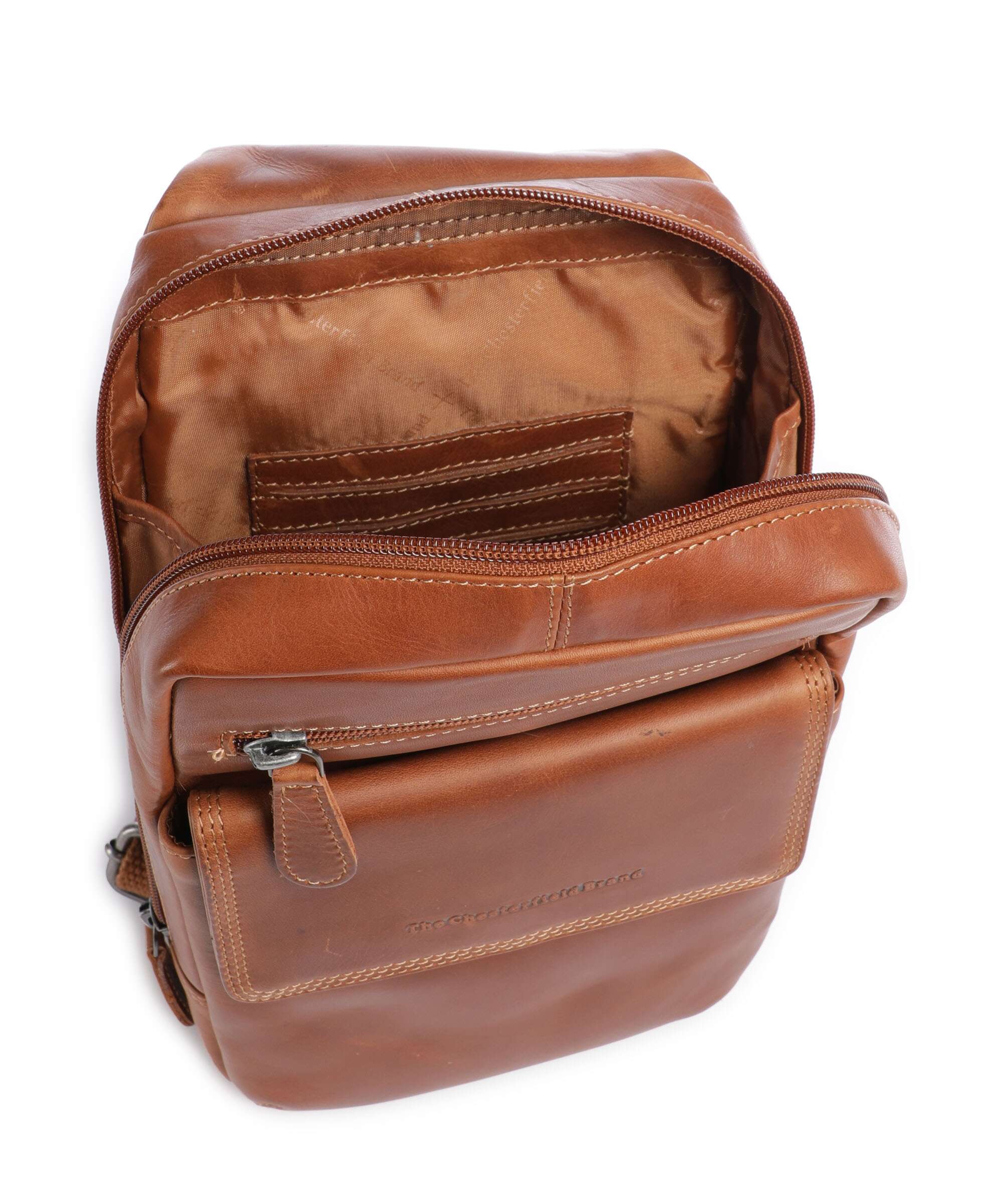 The Chesterfield Brand Wax Pull Up Cow Turelle Sling bag cognac - Image 5