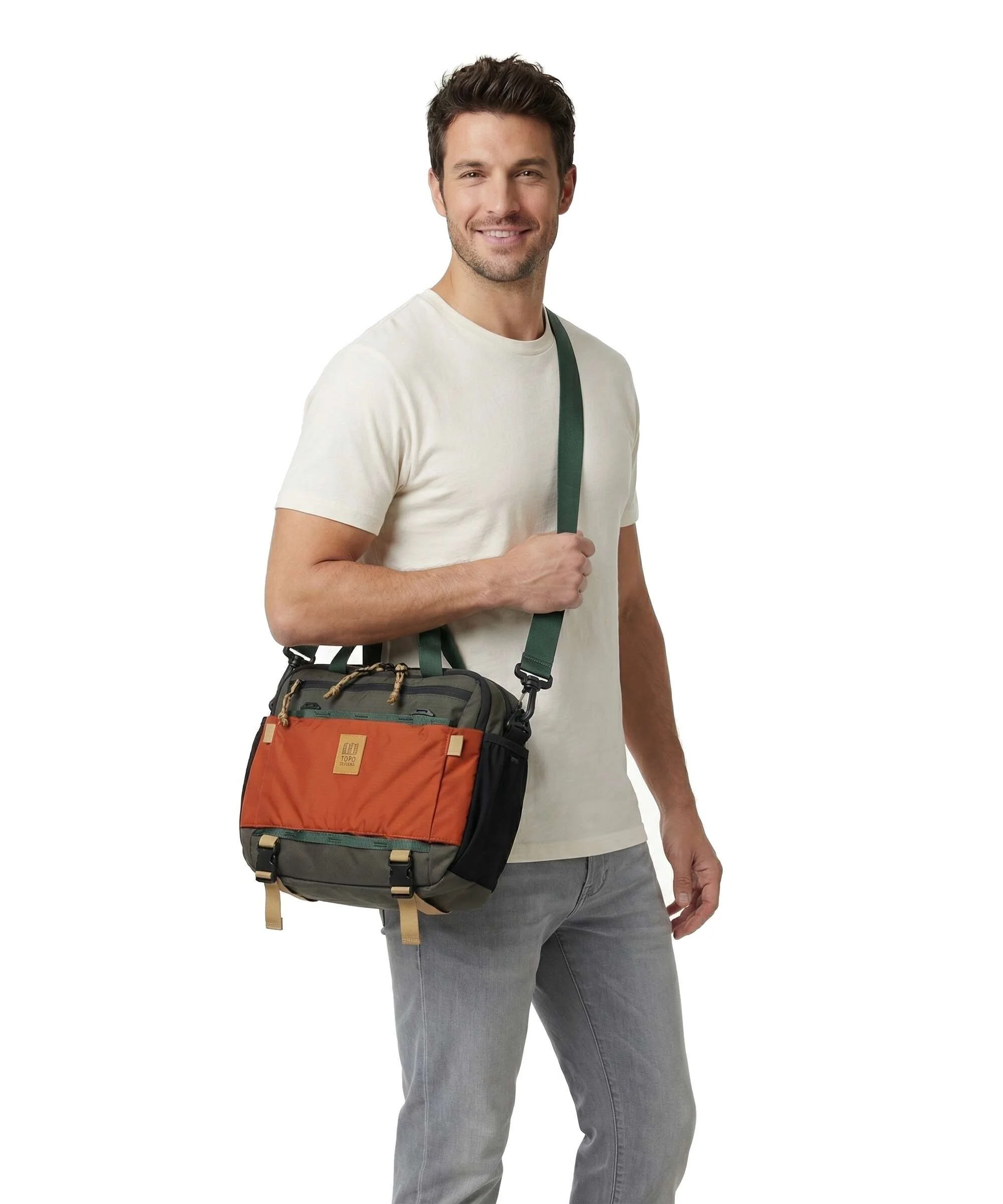 Topo Designs Mountain Crossbody bag woodland/terracotta - Image 4