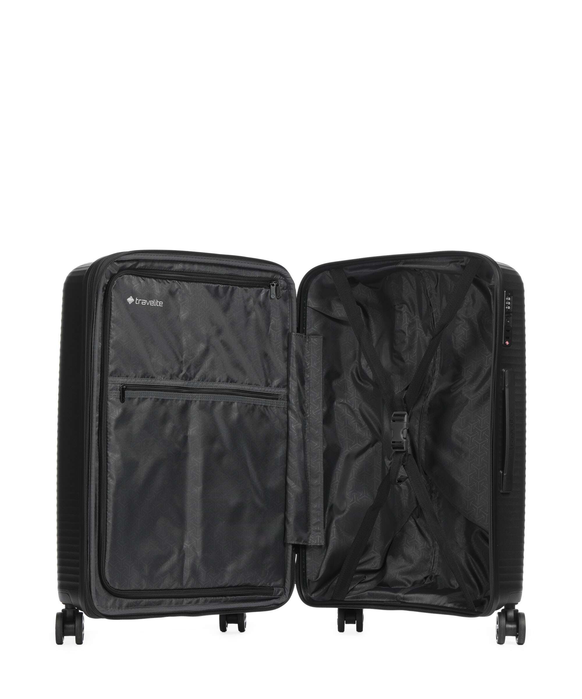 Travelite Air Stripe Slim Suitcase set (4 wheels) black - Image 6