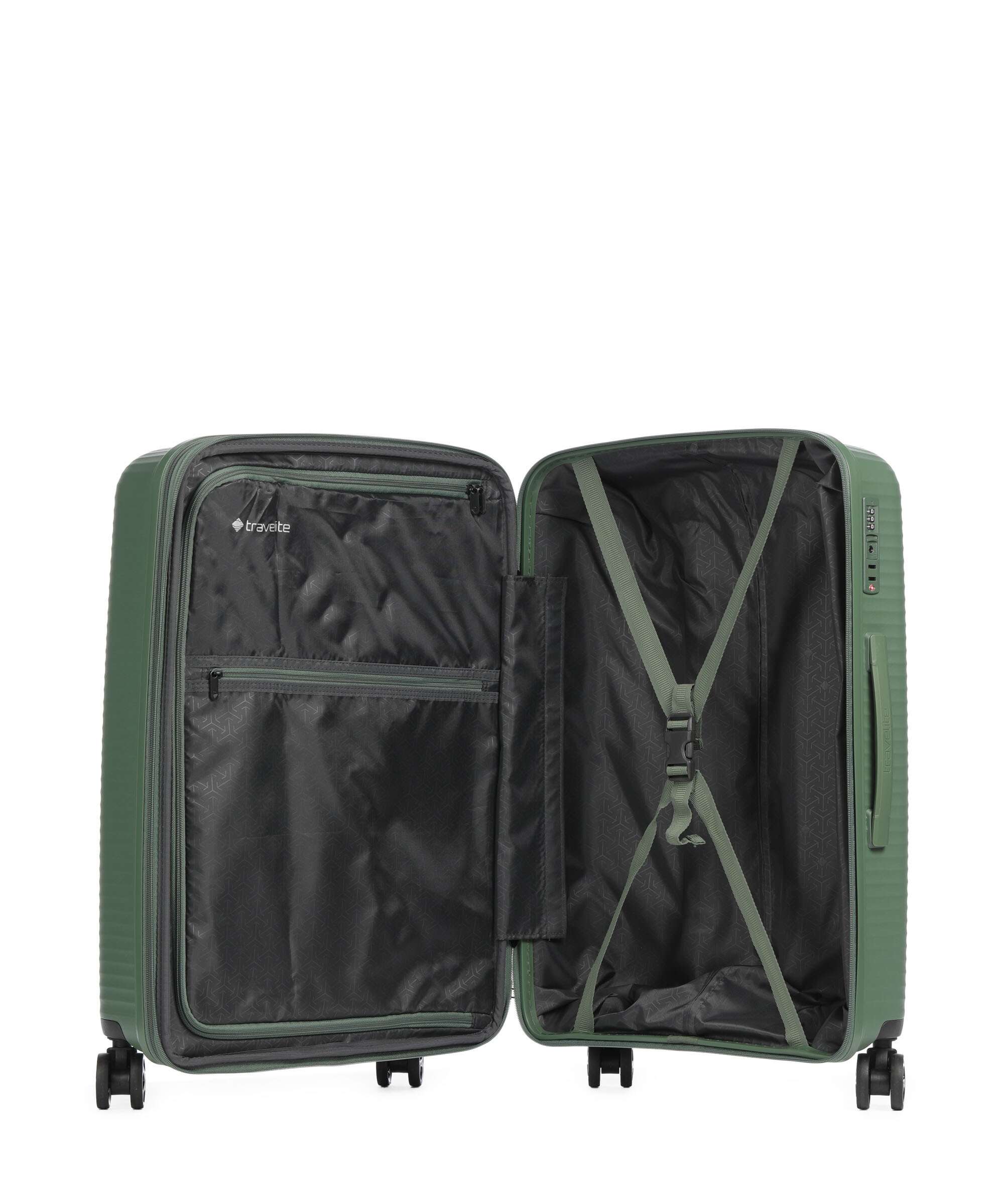 Travelite Air Stripe Slim Suitcase set (4 wheels) green - Image 6
